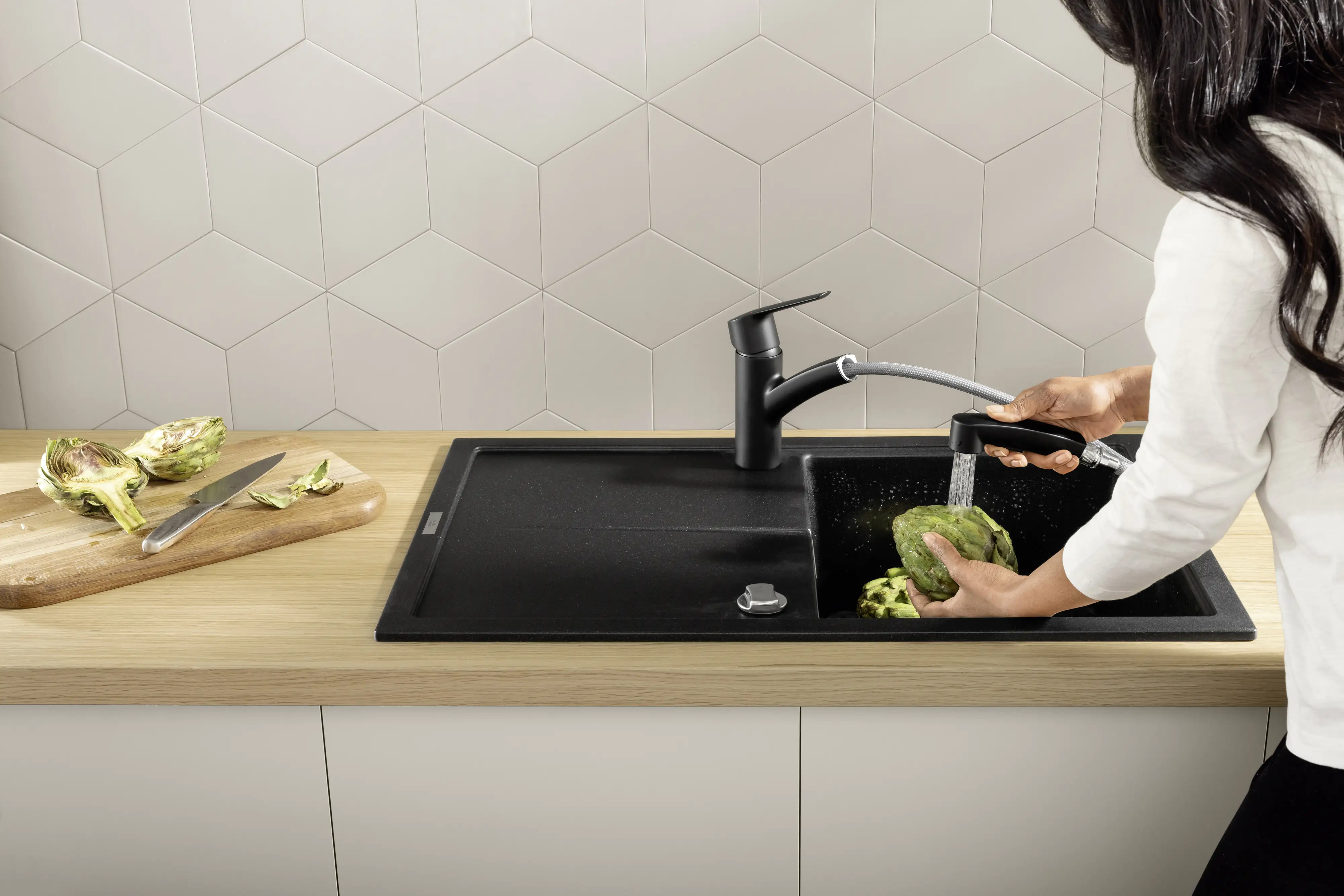Grohe Quickfix Küchenarmatur START schwarz matt mit Handbrause