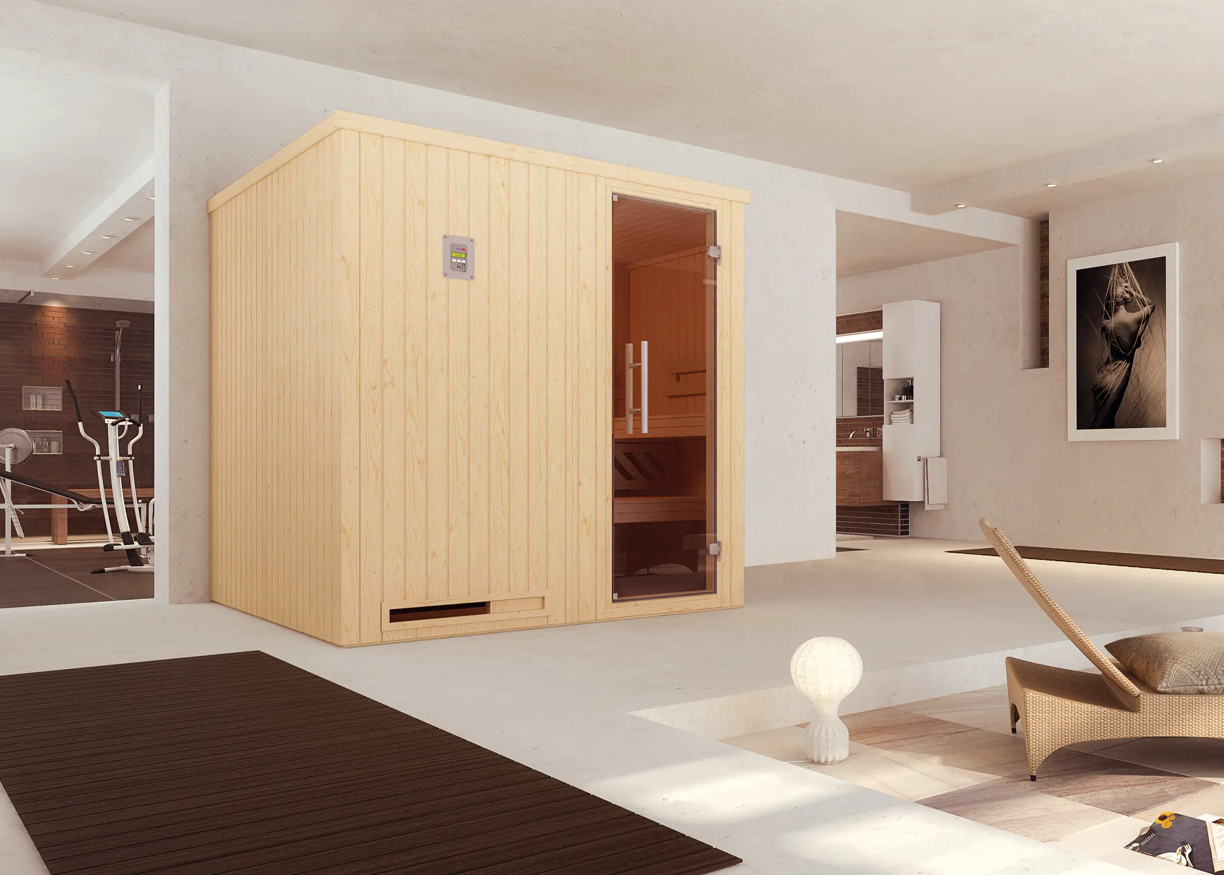 Weka Element-Sauna Halmstad 2 mit Glastür
