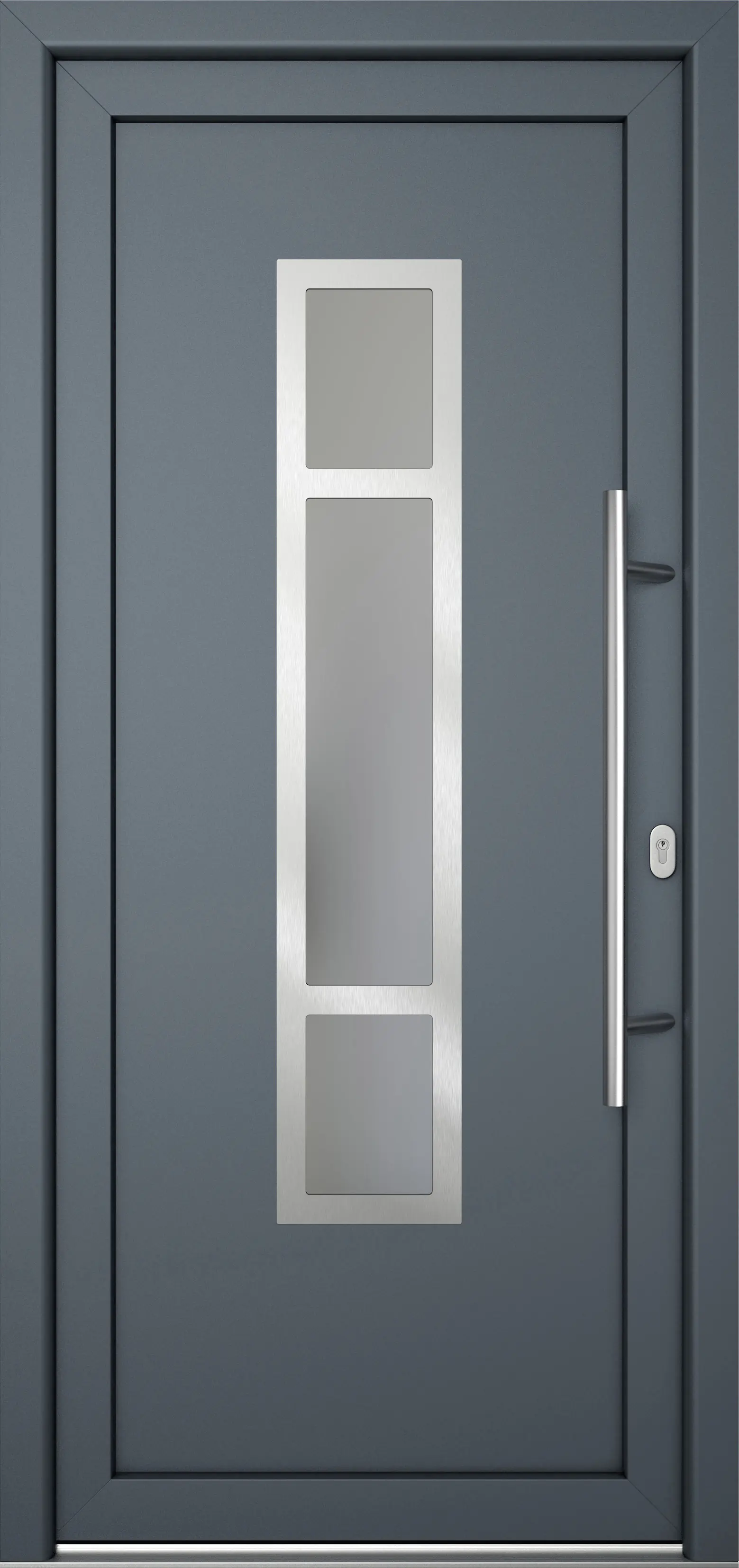 Meeth Haustür Signum Pro PVC Modell 87 88 x 208 cm DIN Rechts weiß/titan