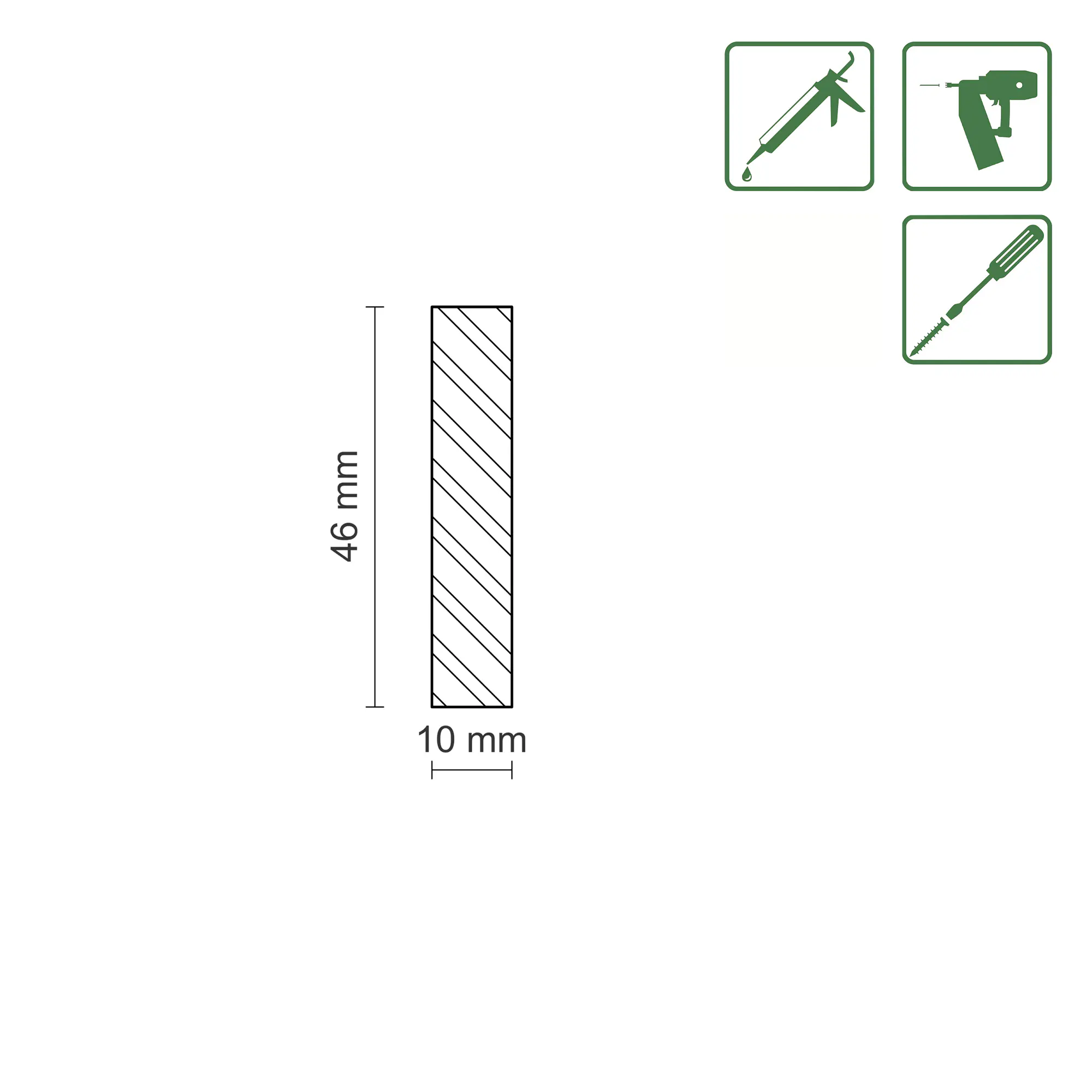 FN Neuhofer Flachleiste 100 cm 46 x 10 mm Fichte/Kiefer