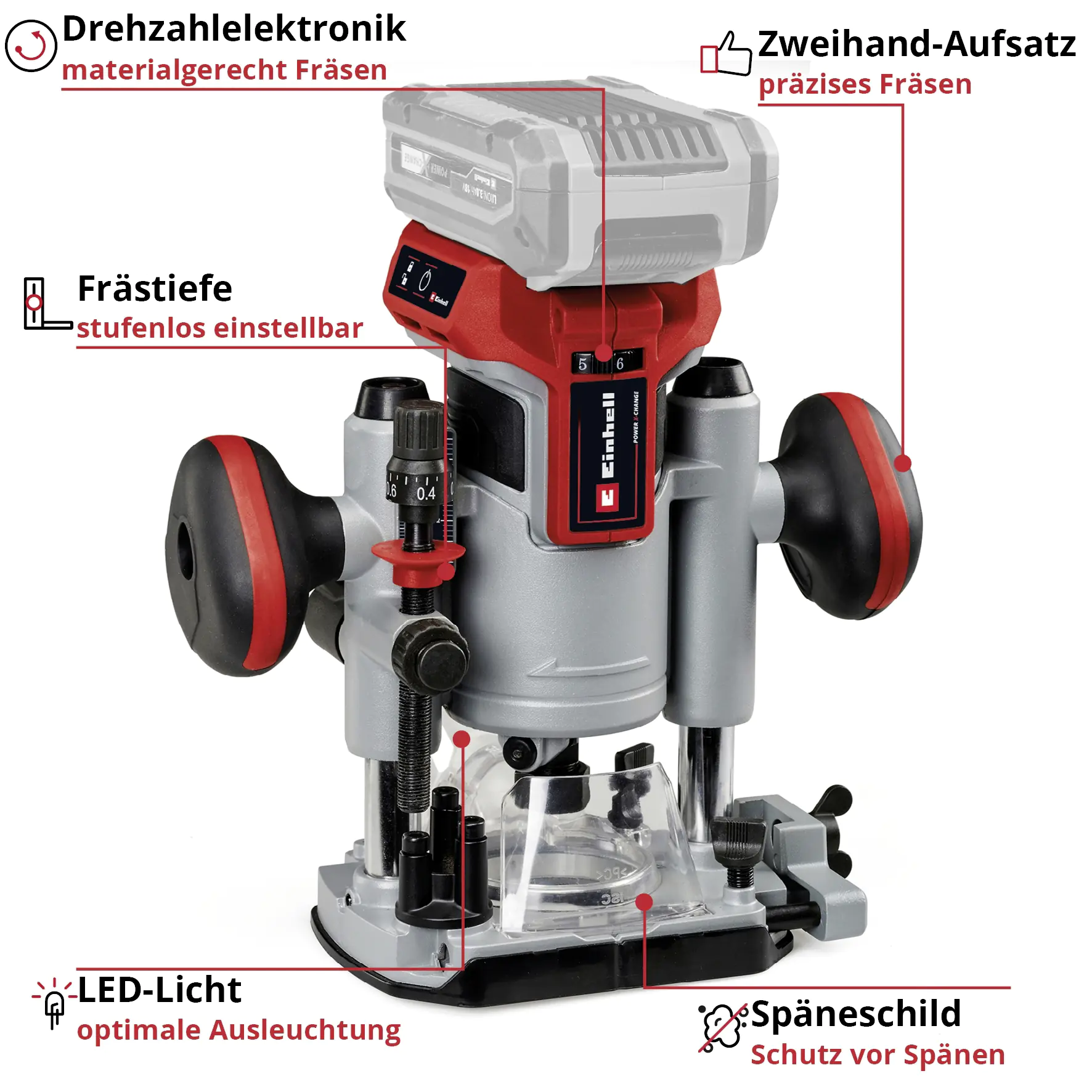 Einhell Professional Akku-Ober-/Kantenfräse TP-RO 18 Set Li BL Solo 18 V