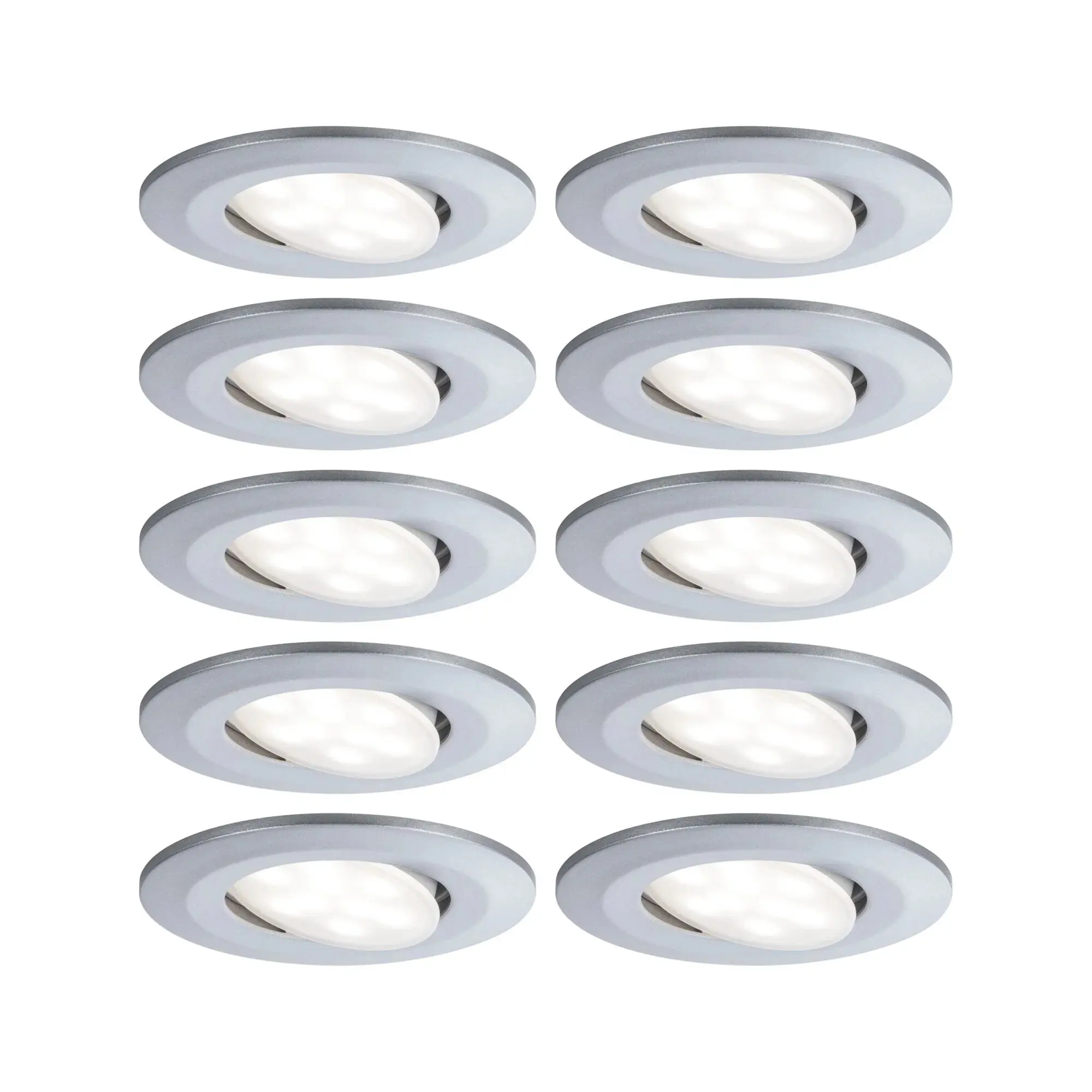 Paulmann LED-Einbauleuchte Calla Ø 9 cm neutralweiß chrom matt dimmbar 10er Set