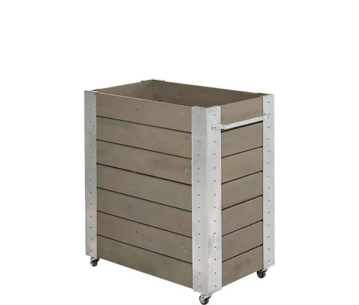 Plus Blumenkasten Cubic 87 x 50 x 95 cm graubraun mit Räder