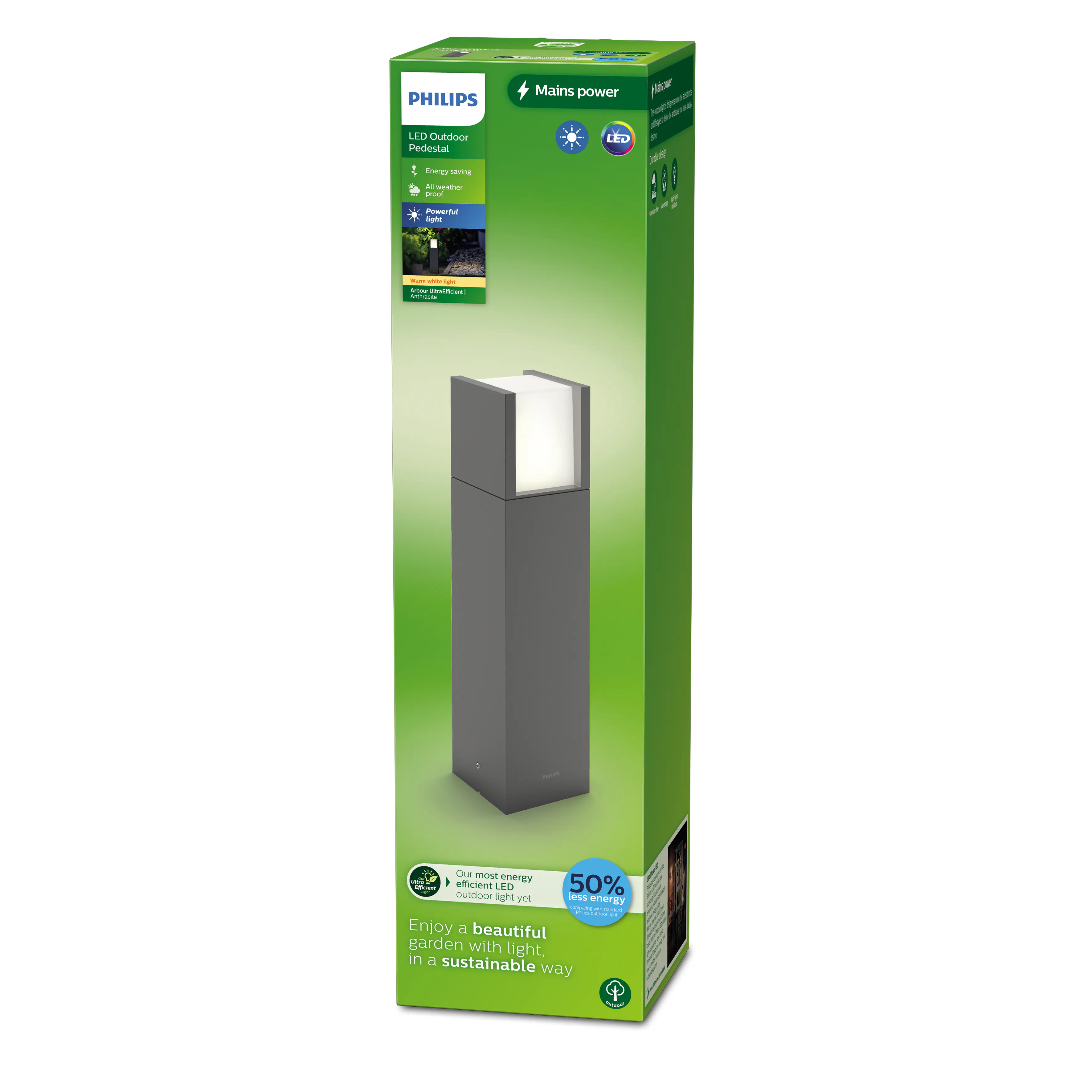 Philips LED Sockelleuchte Arbour warmweiß anthrazit