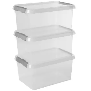 Sunware Aufbewahrungsbox Comfort-Line mit Deckel 30 x 20 cm 6 L transparent 3er Set