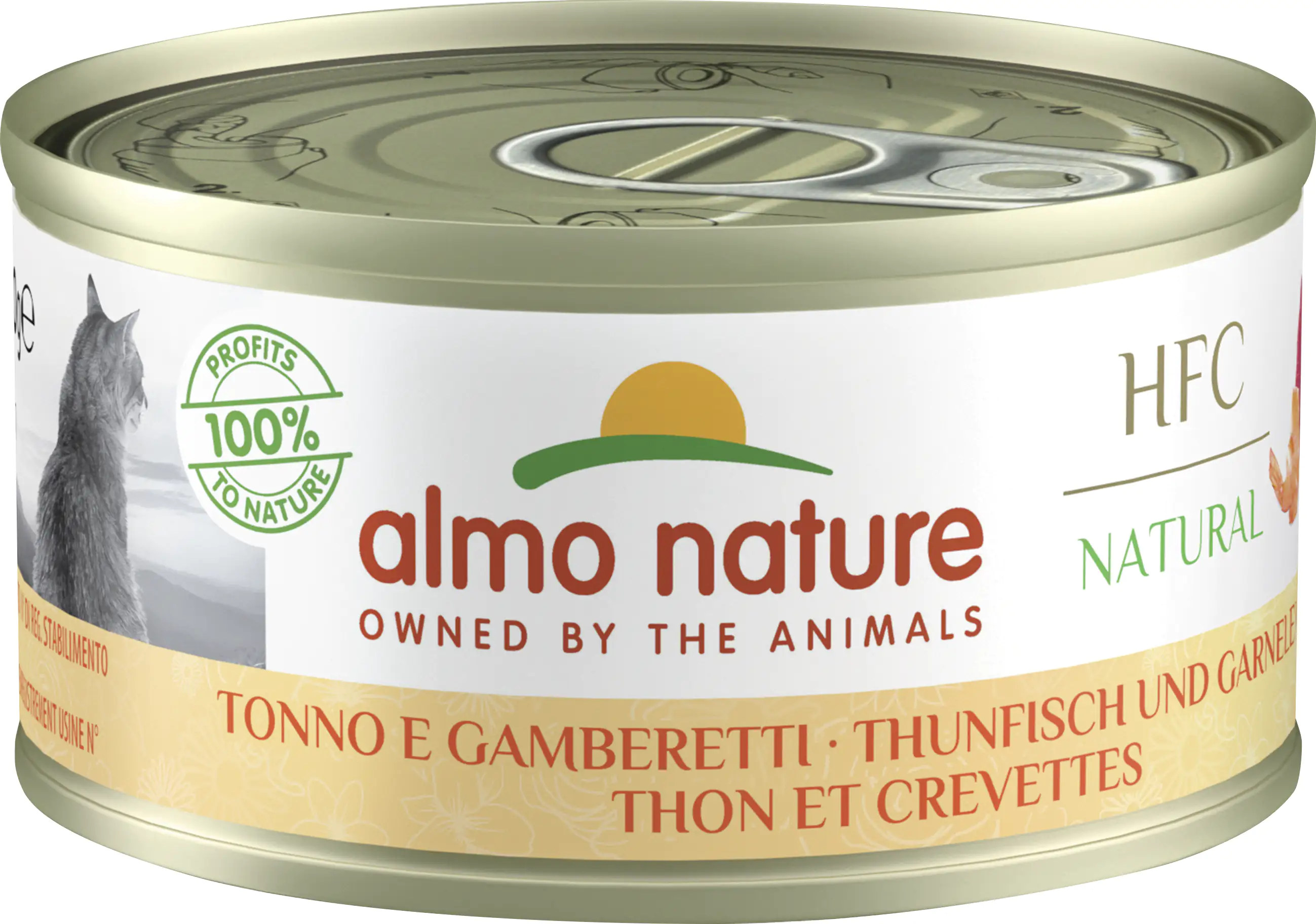 Almo Nature HFC Natural Katzennassfutter glutenfrei 70 g Thunfisch & Garnele