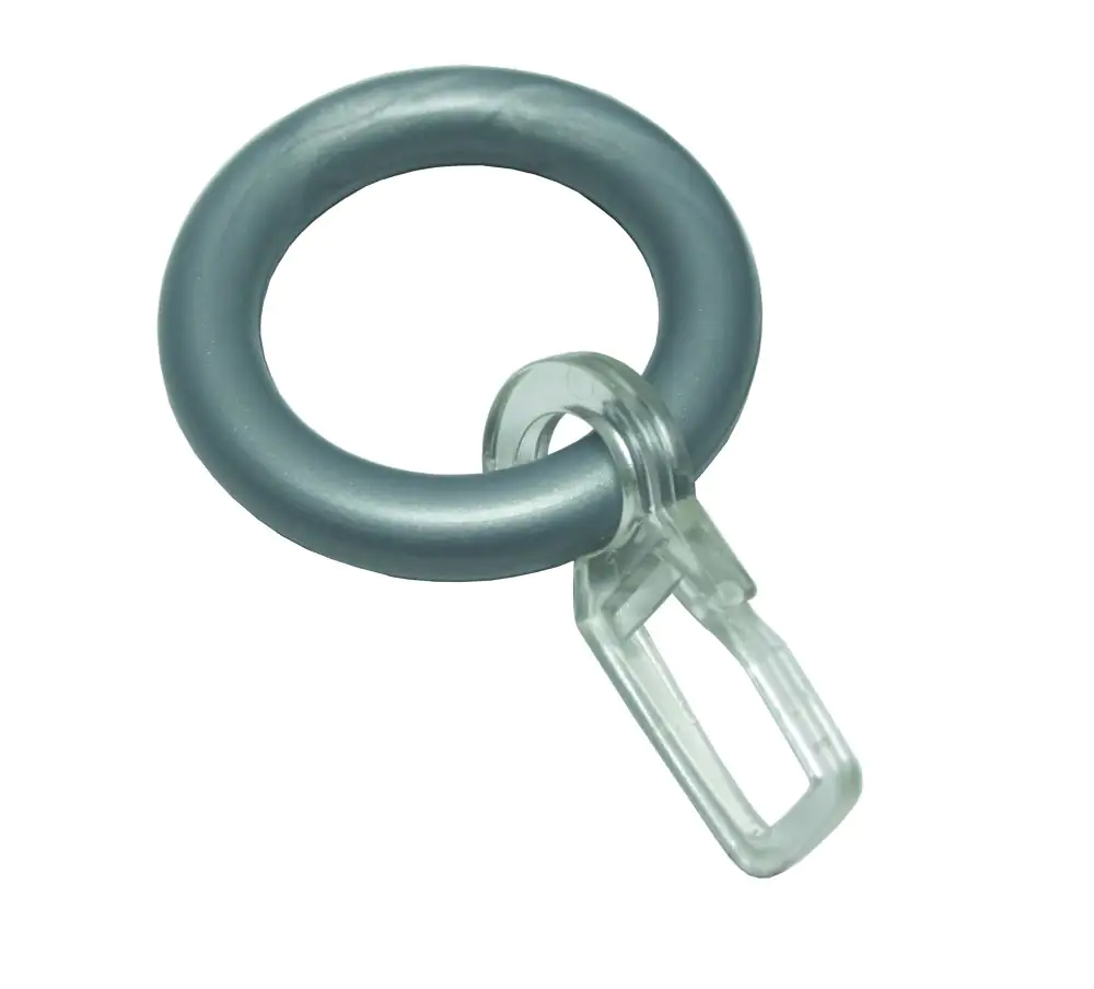 Gardinia Ringe für Vitragestangen mit Haken, silber-matt, 10-er Pack