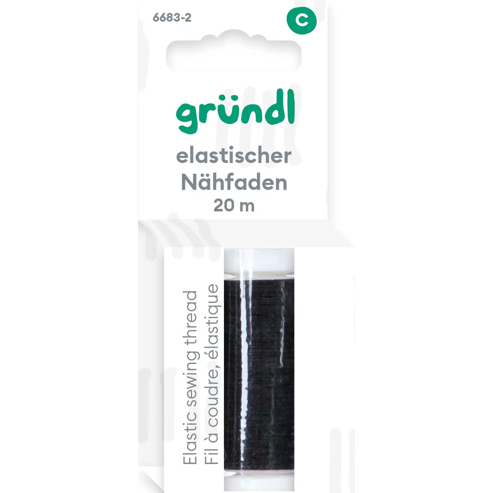 Gründl Elastischer Nähfaden schwarz 20 m
