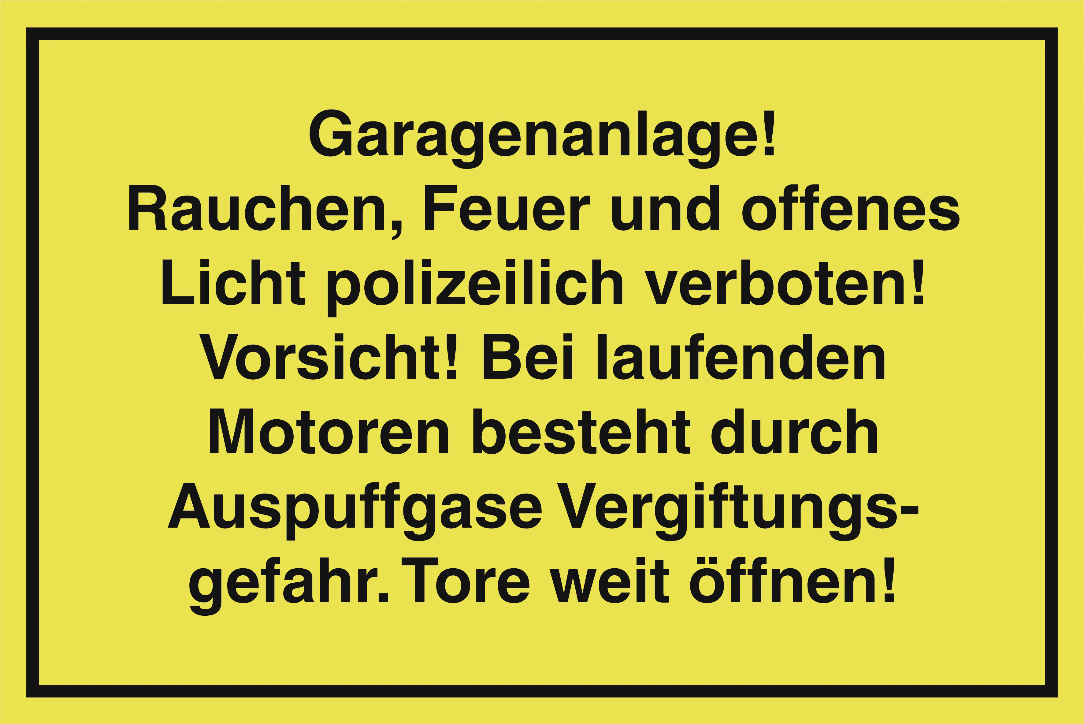 Metafranc Hinweisschild Garagenanlage 200 x 300 mm ausführlich
