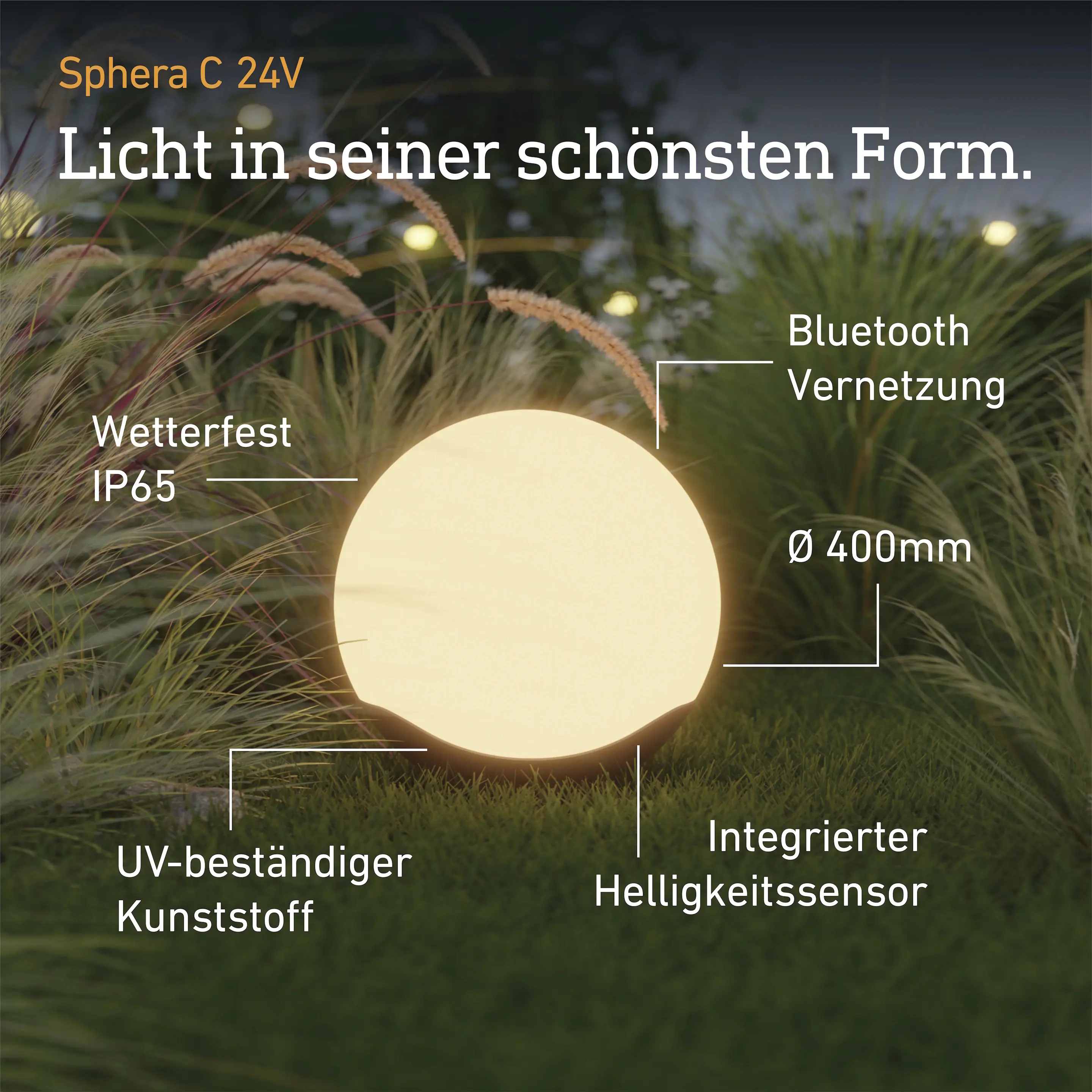 Steinel LED Außenleuchte Sphera 24V Ø 40 cm ultra warmweiß-neutralweiß weiß