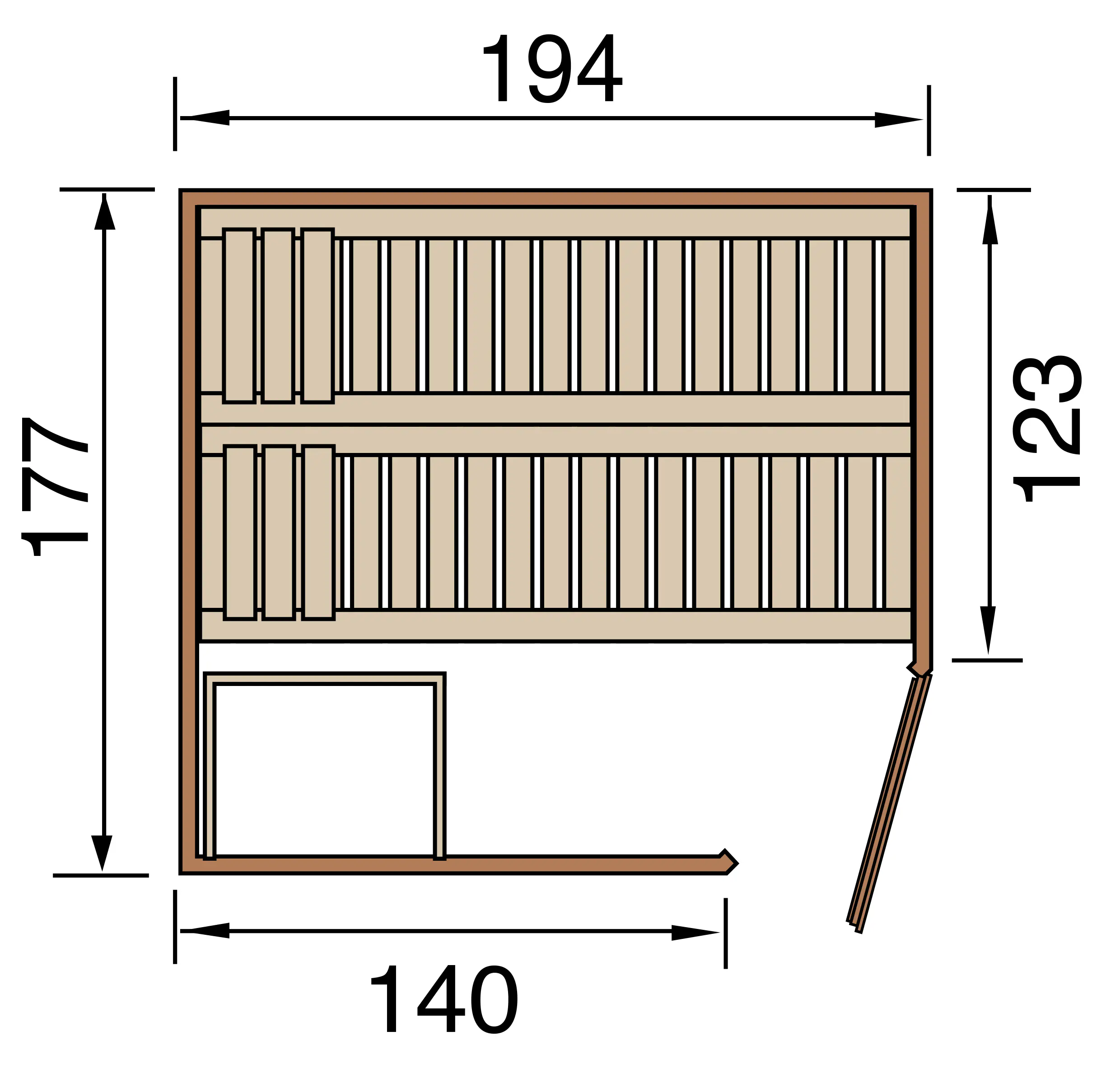 Weka Element-Ecksauna Varberg 2 mit Glastür
