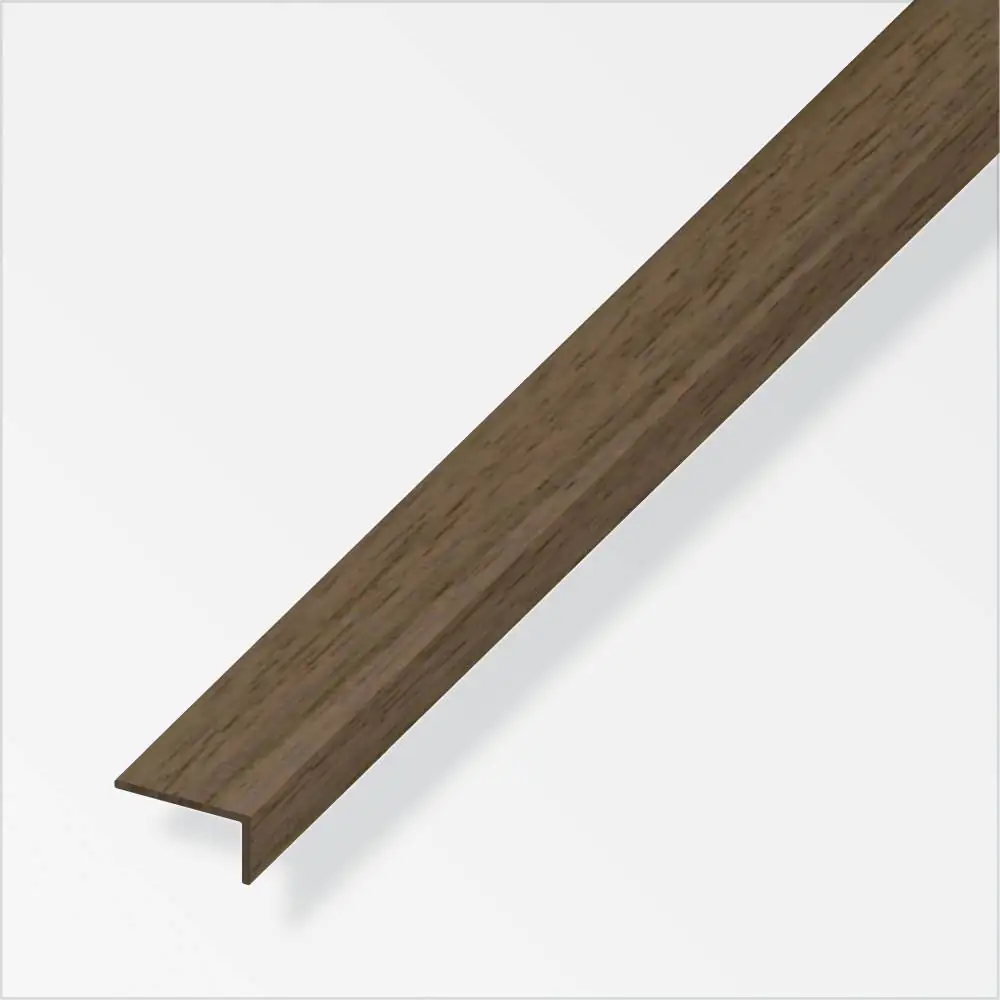 alfer Winkel 1 m, 19 x 22 mm PVC (Kunststoff) glatt nussbaum