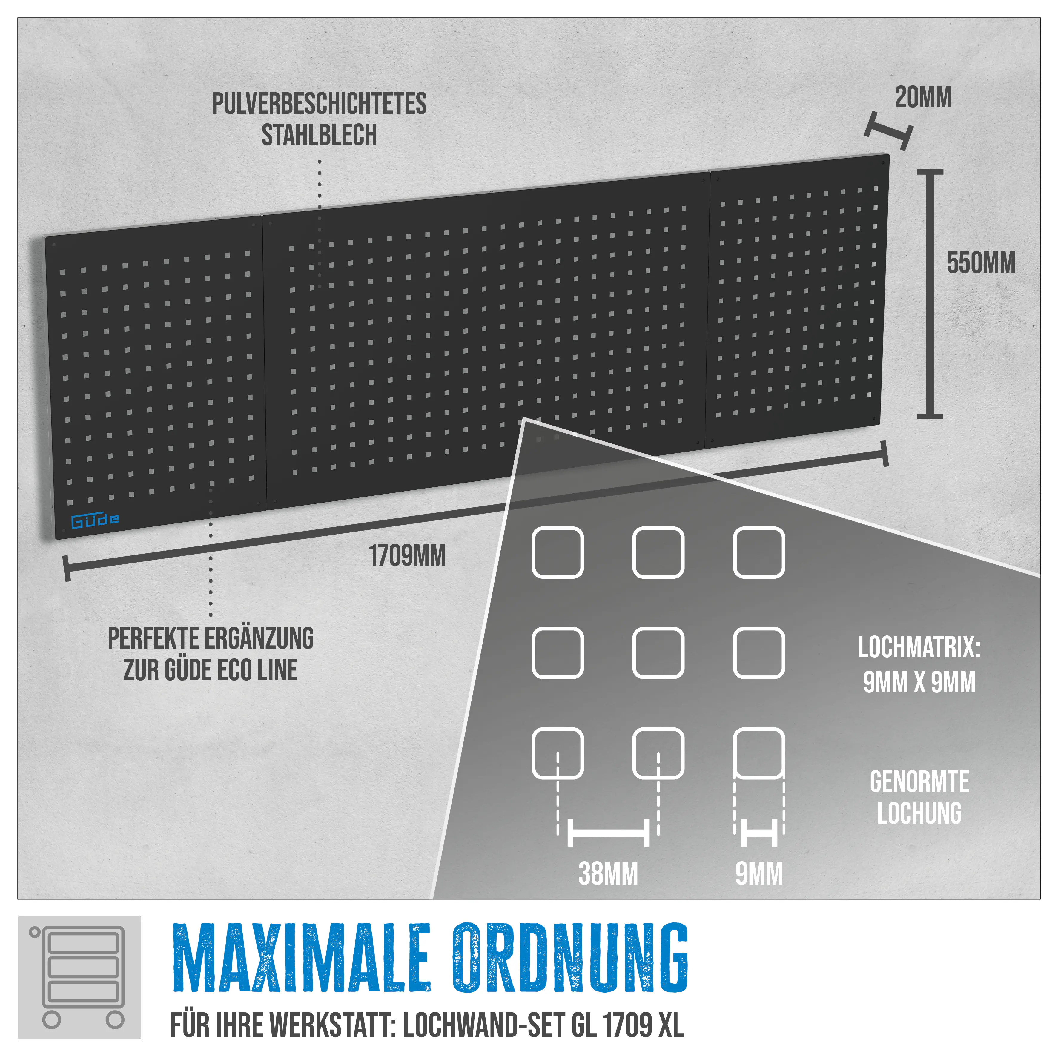 Güde Lochwand-Set GL 1709 XL