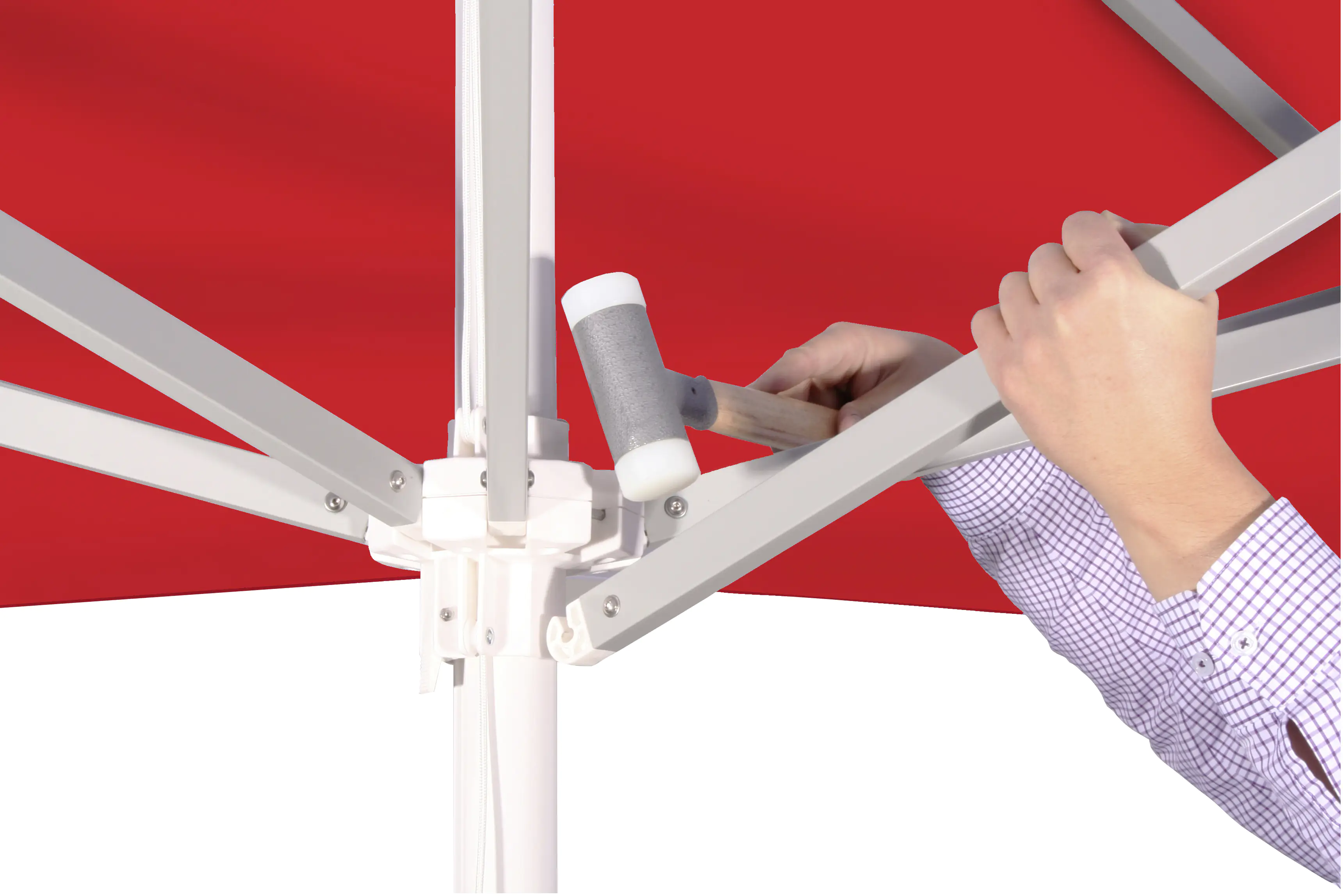 Schneider Sonnenschirm Quadro rot 300 x 300 cm