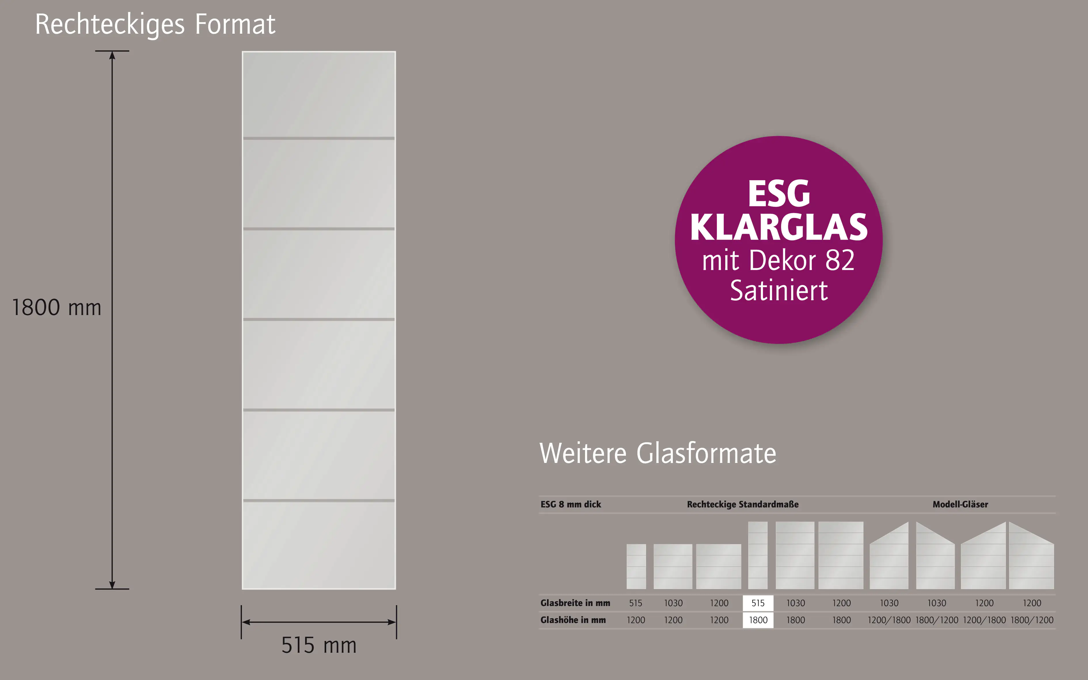 Ambiente Glaszaun Dekor 82 51,5 x 180 cm gehärtetes 8 mm Glas