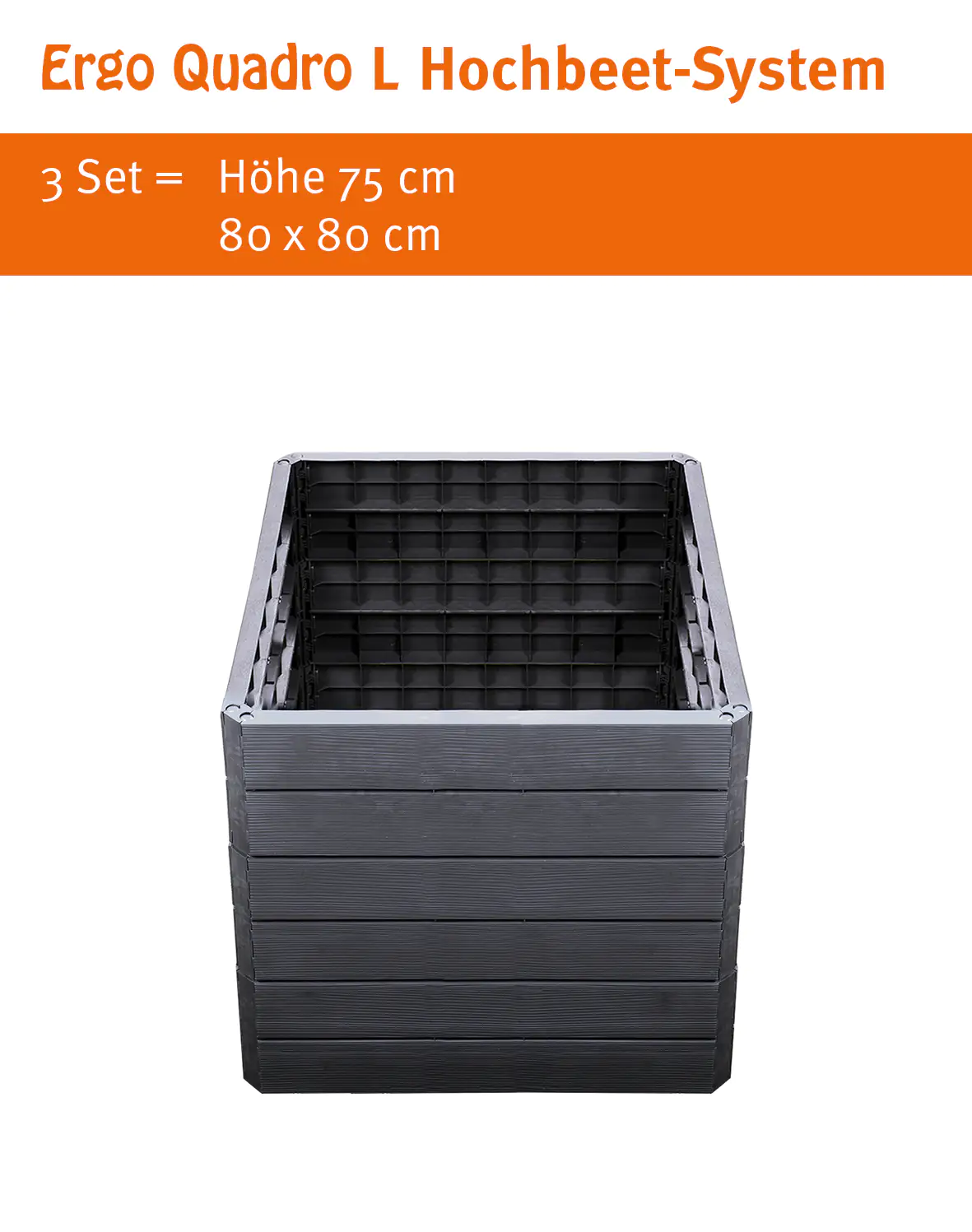 Garantia Hochbeet Ergo Quadro L 80 x 80 x 25 cm