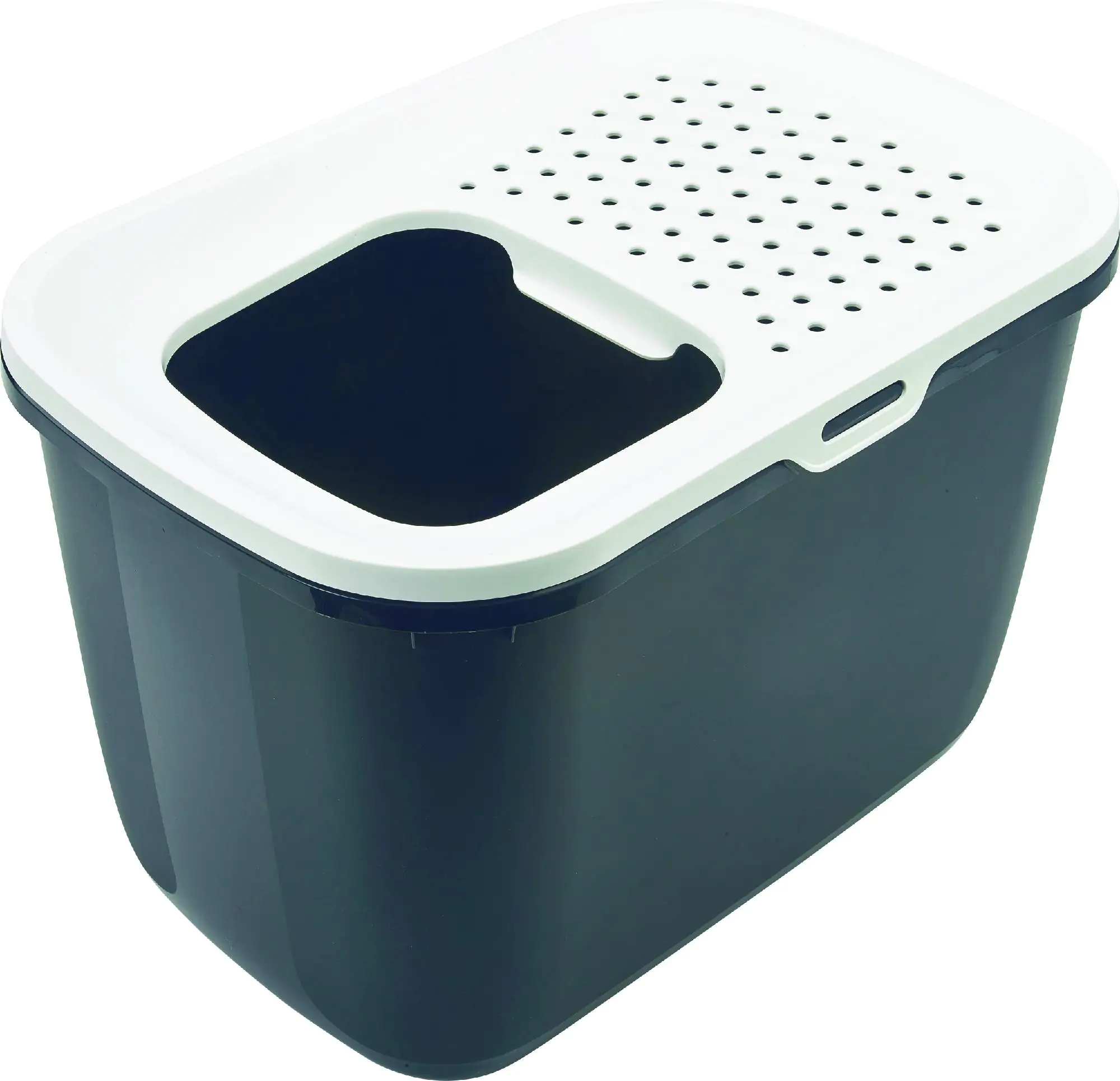 Nobby Katzentoilette Hop In anthrazit-weiß 58,5 x 39 x 39,5 cm