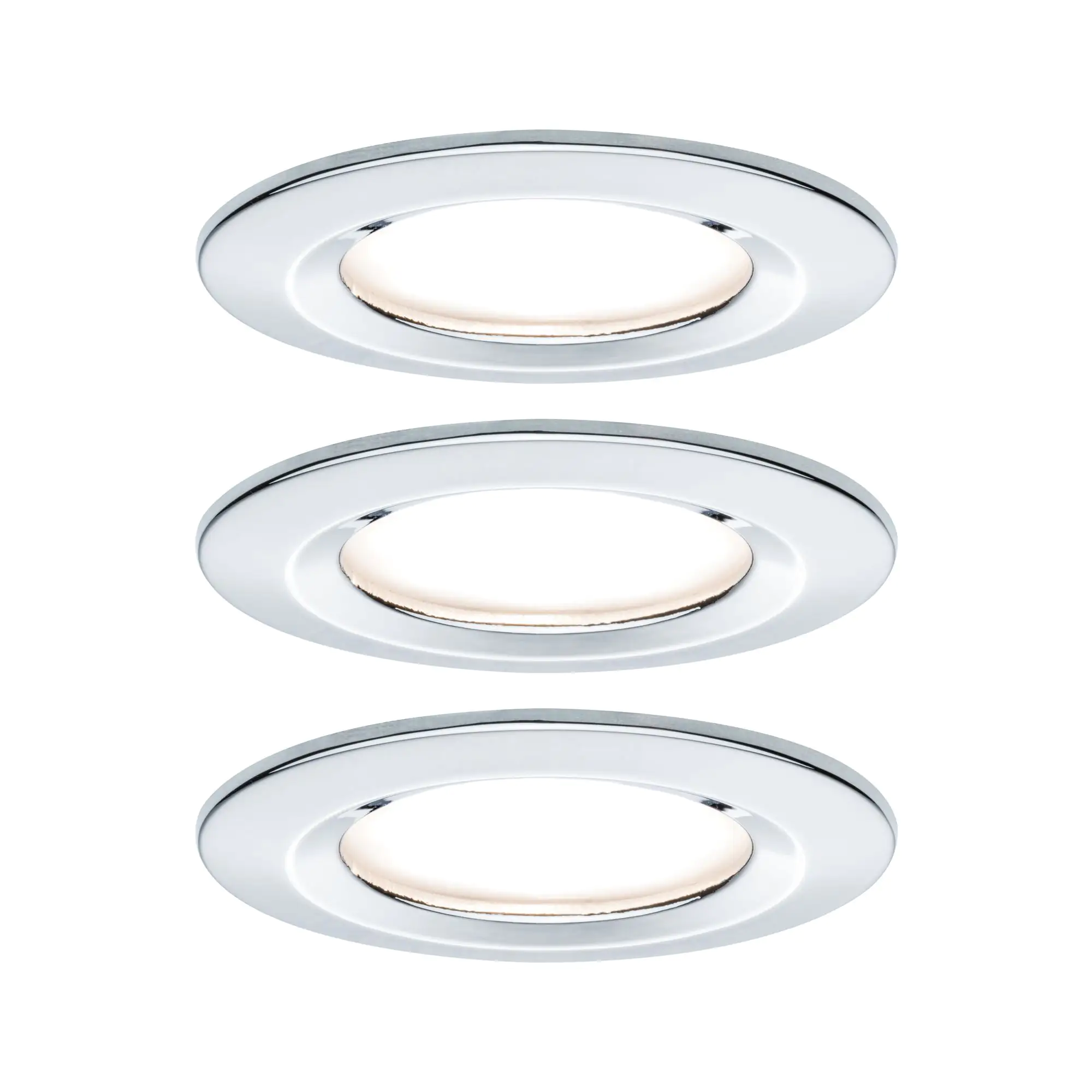 Paulmann LED Einbauleuchte Nova Coin 3er Set chrom Ø 7,8 cm starr warmweiß