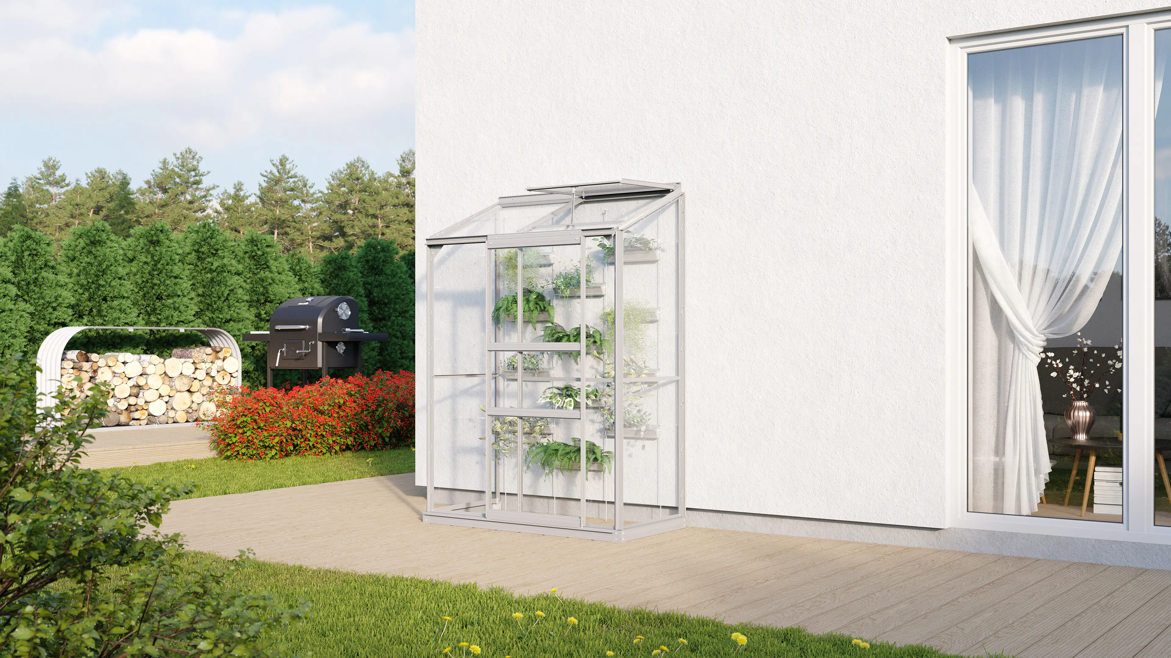 Vitavia Anlehngewächshaus Styx 900 65 x 130 cm 3 mm ESG