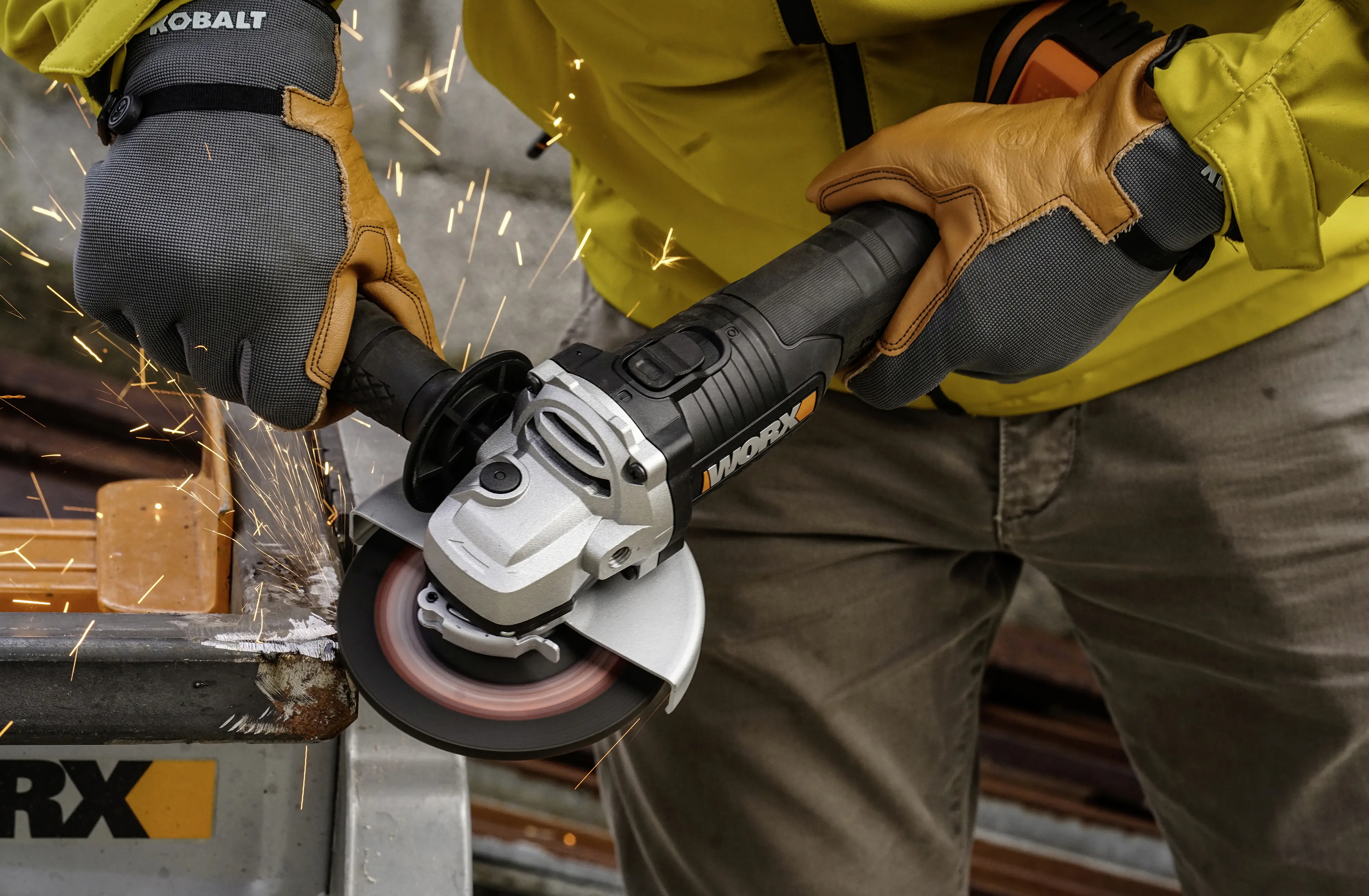 Worx Akku-Winkelschleifer WX812 20 V 4,0 Ah 125 mm bürstenloser Motor
