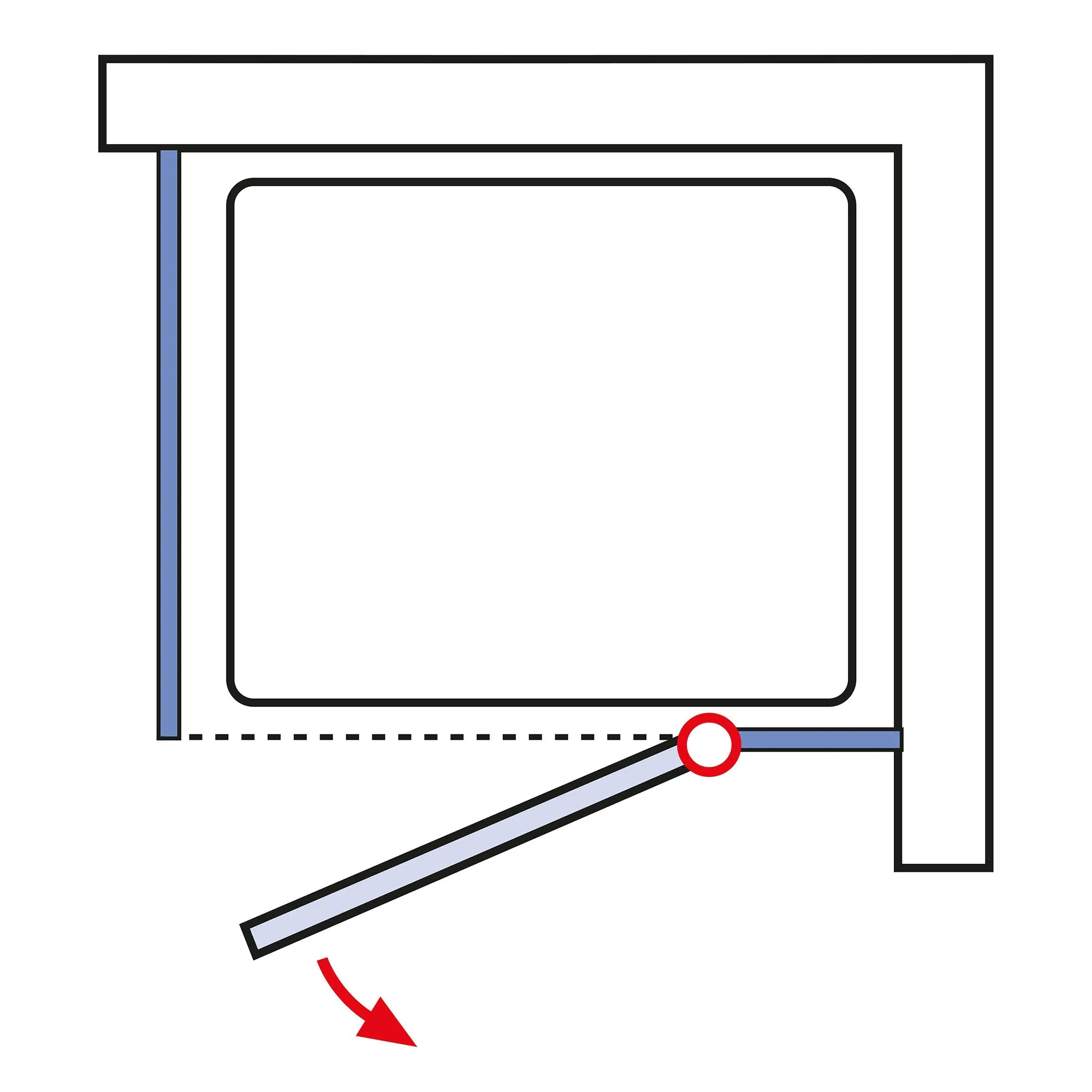 Schulte Drehtür Seitenwand 90 x 90 x 200 cm MasterClass