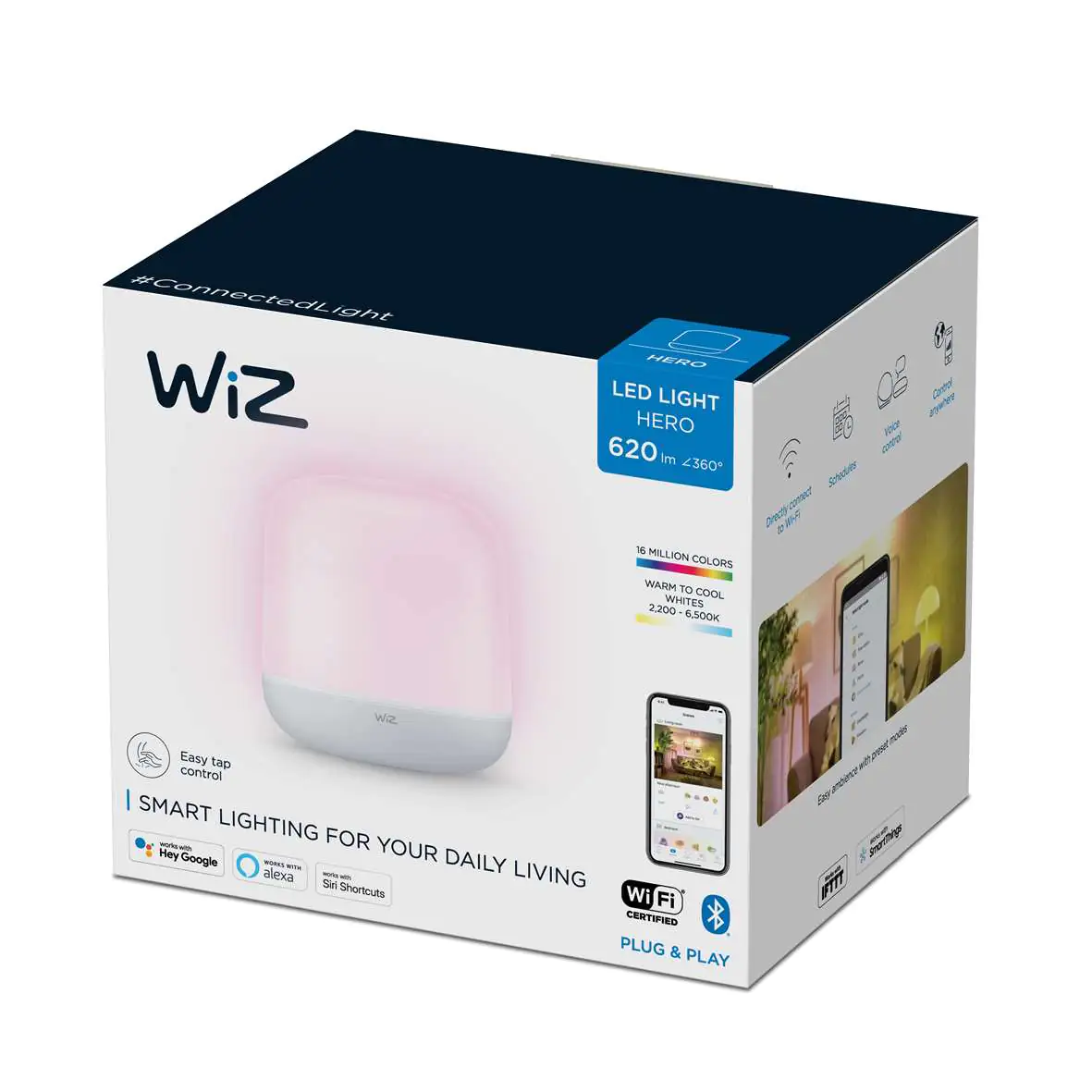 WiZ LED Tischleuchte Hero weiß dimmbar RGBW WiZ Connected