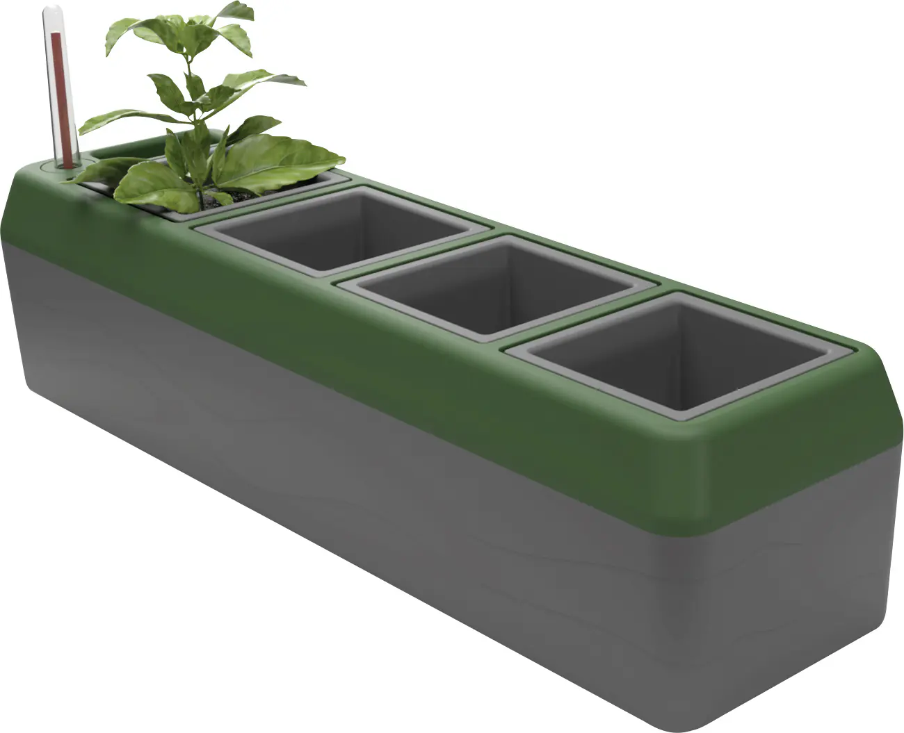 BioGreen Fensterbank-Kräuterbeet Provence Kunststoff 42 x 12 x 11 cm grau-grün