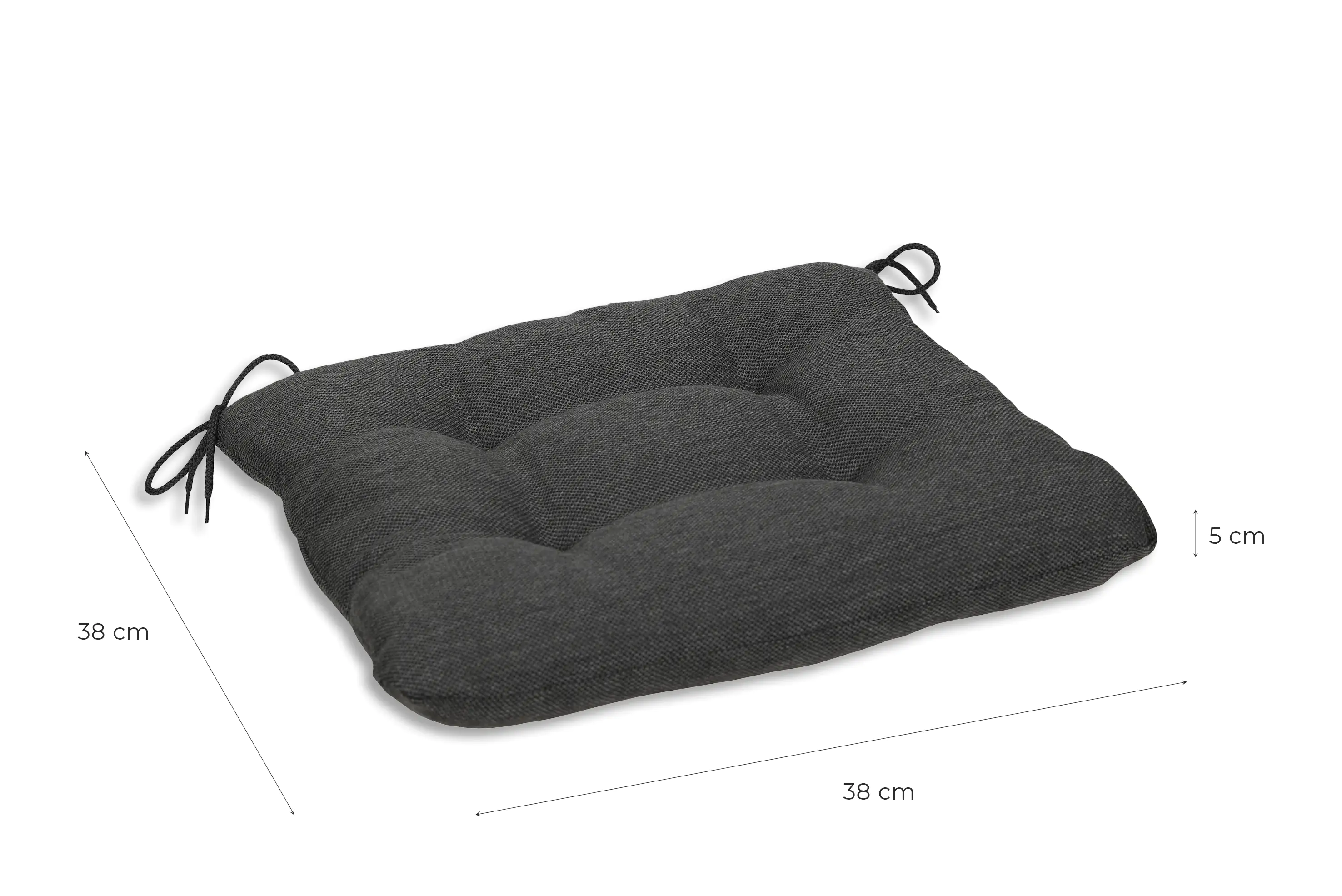 GO-DE Sitzkissen Carina 38 cm x 38 cm x 5 cm, grau, anthrazit