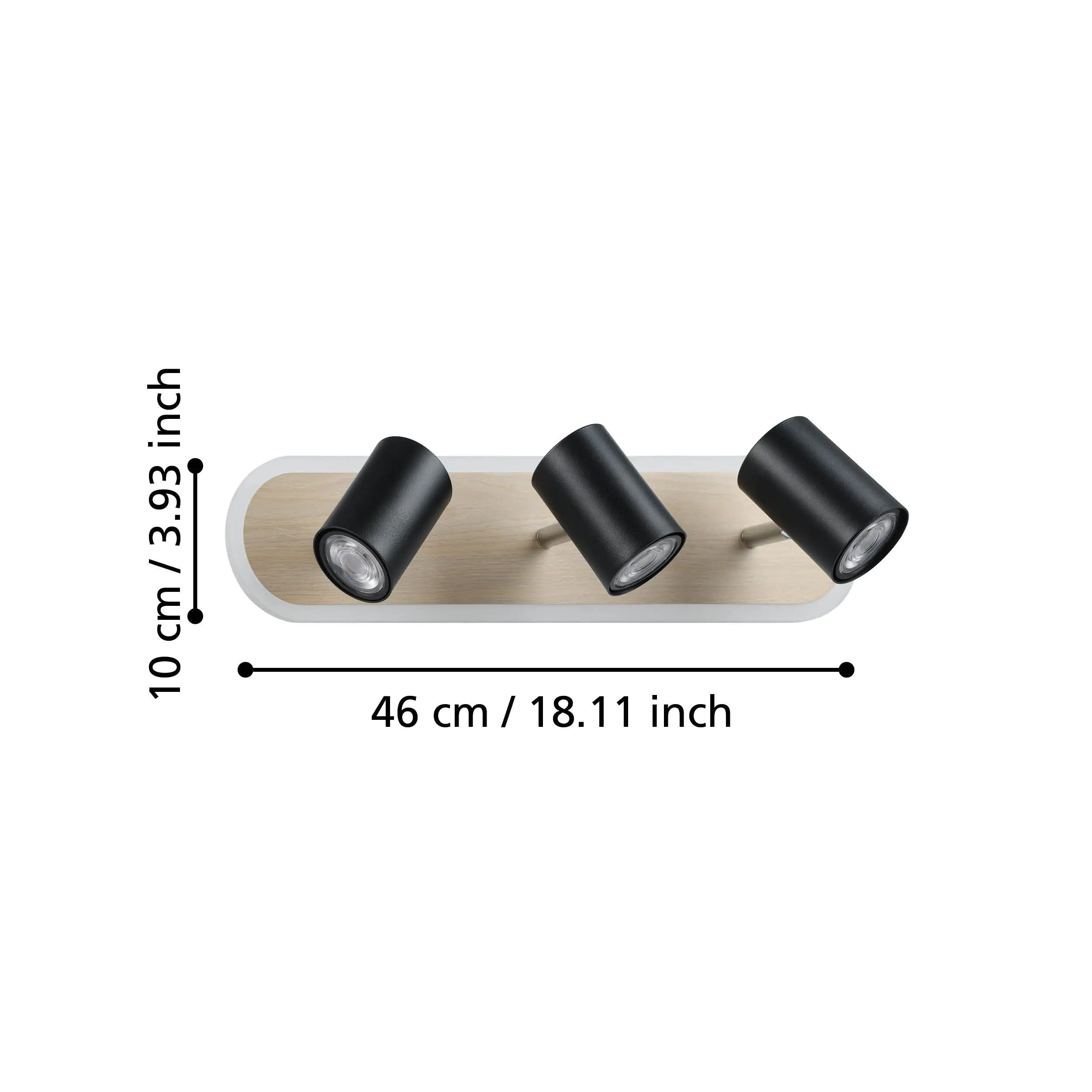 Eglo LED Deckenleuchte Rimbocchi 3x6W, schwarz, warmweiß