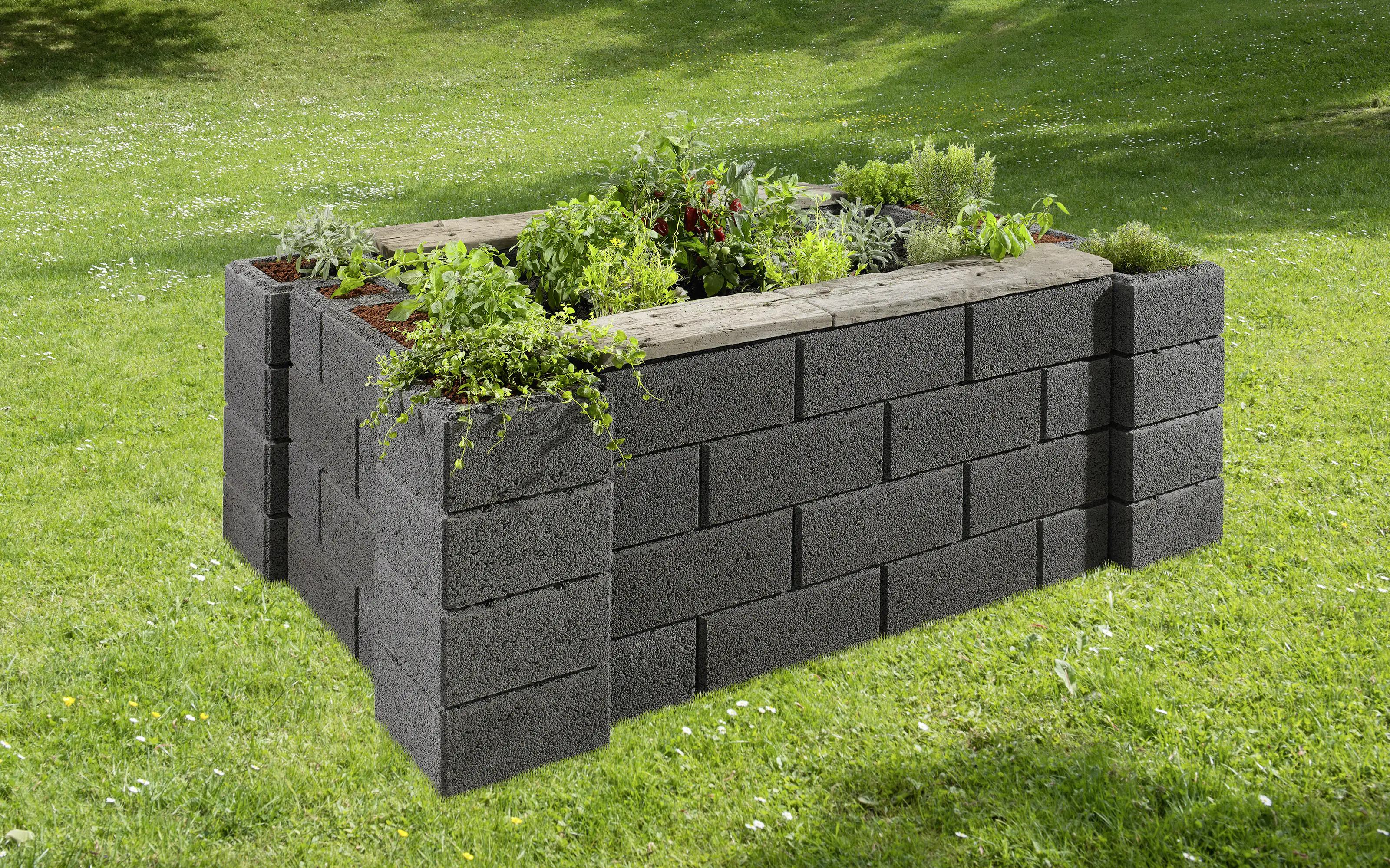 Kann Hochbeet-Set 2 Garten 230 x 150 x 85 cm anthrazit