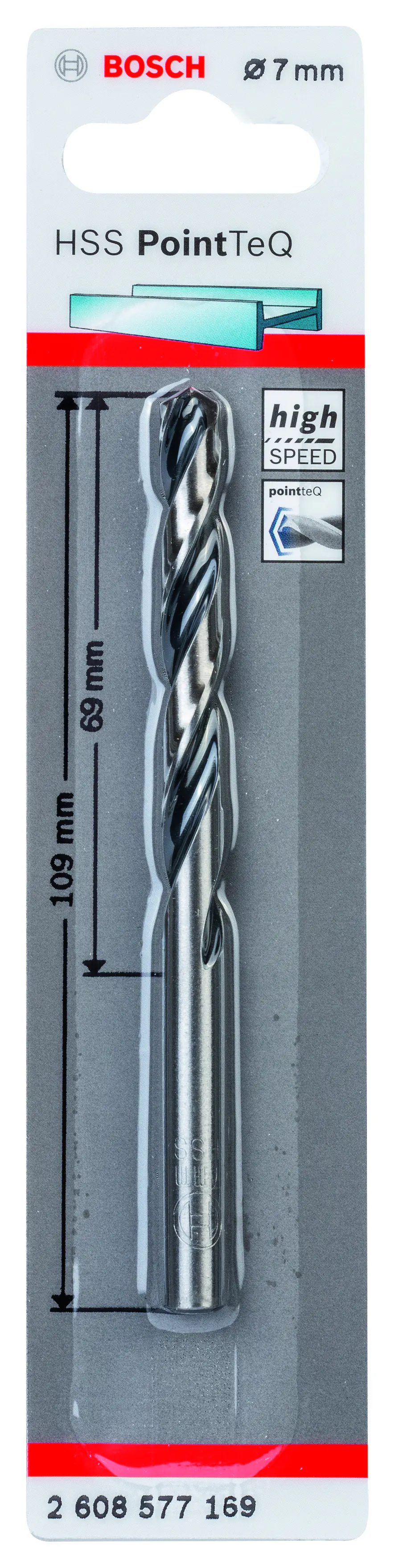 Bosch HSS-Spiralbohrer PointTeQ 7,0 mm