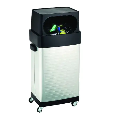 Primaster Abfalleimer Edelstahl 65 l mit Rollen