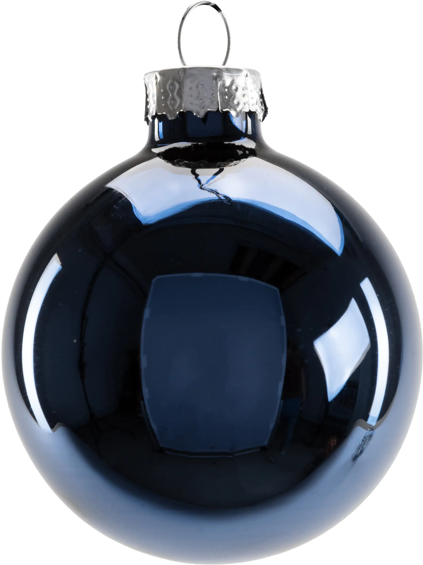 TrendLine Weihnachtskugeln aus Glas Ø 6 cm weiß-silber-nachtblau 20 Stück