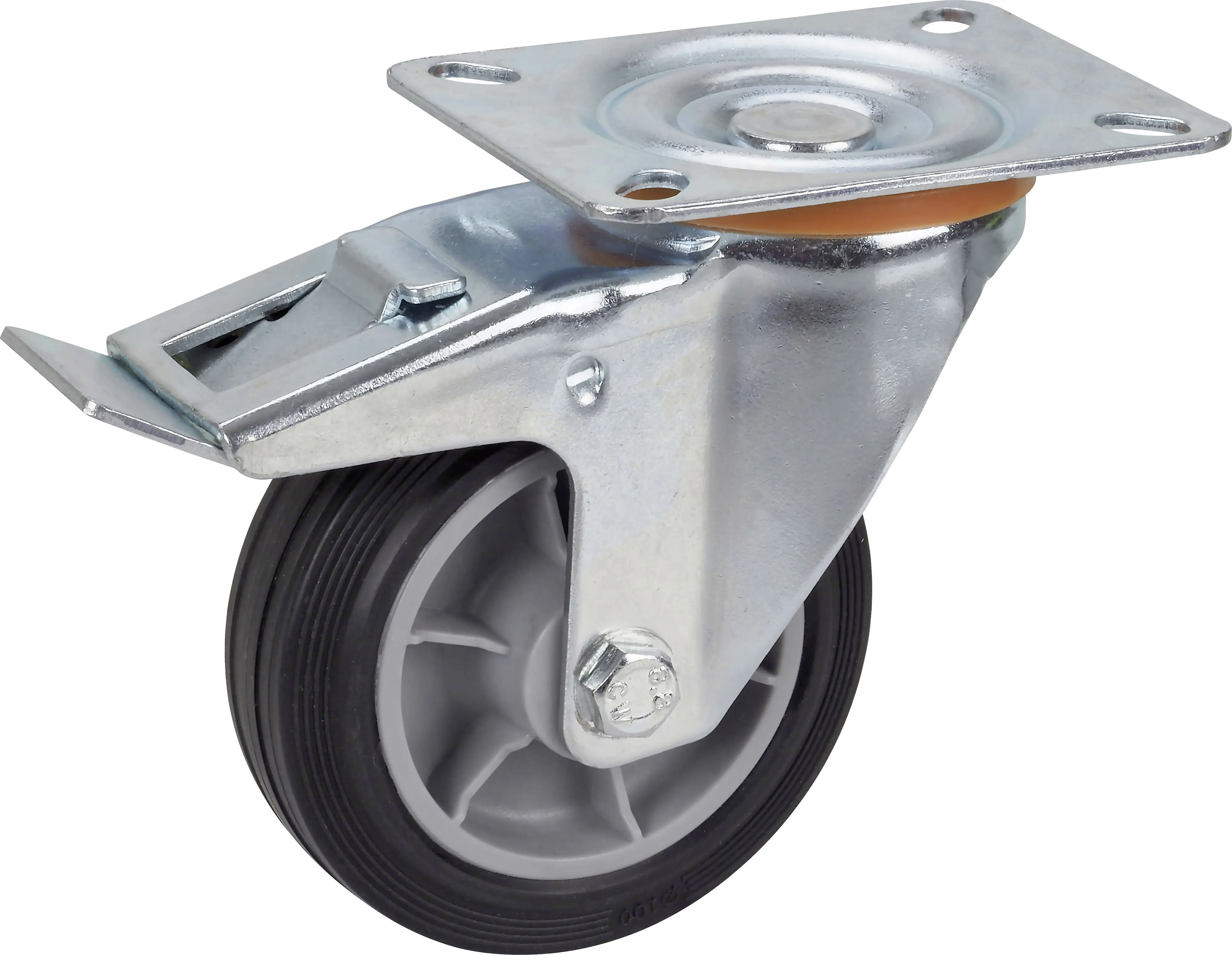 Geräte-Lenkrolle mit Totalfeststeller 100 x 30 mm Tragkr. 70 kg