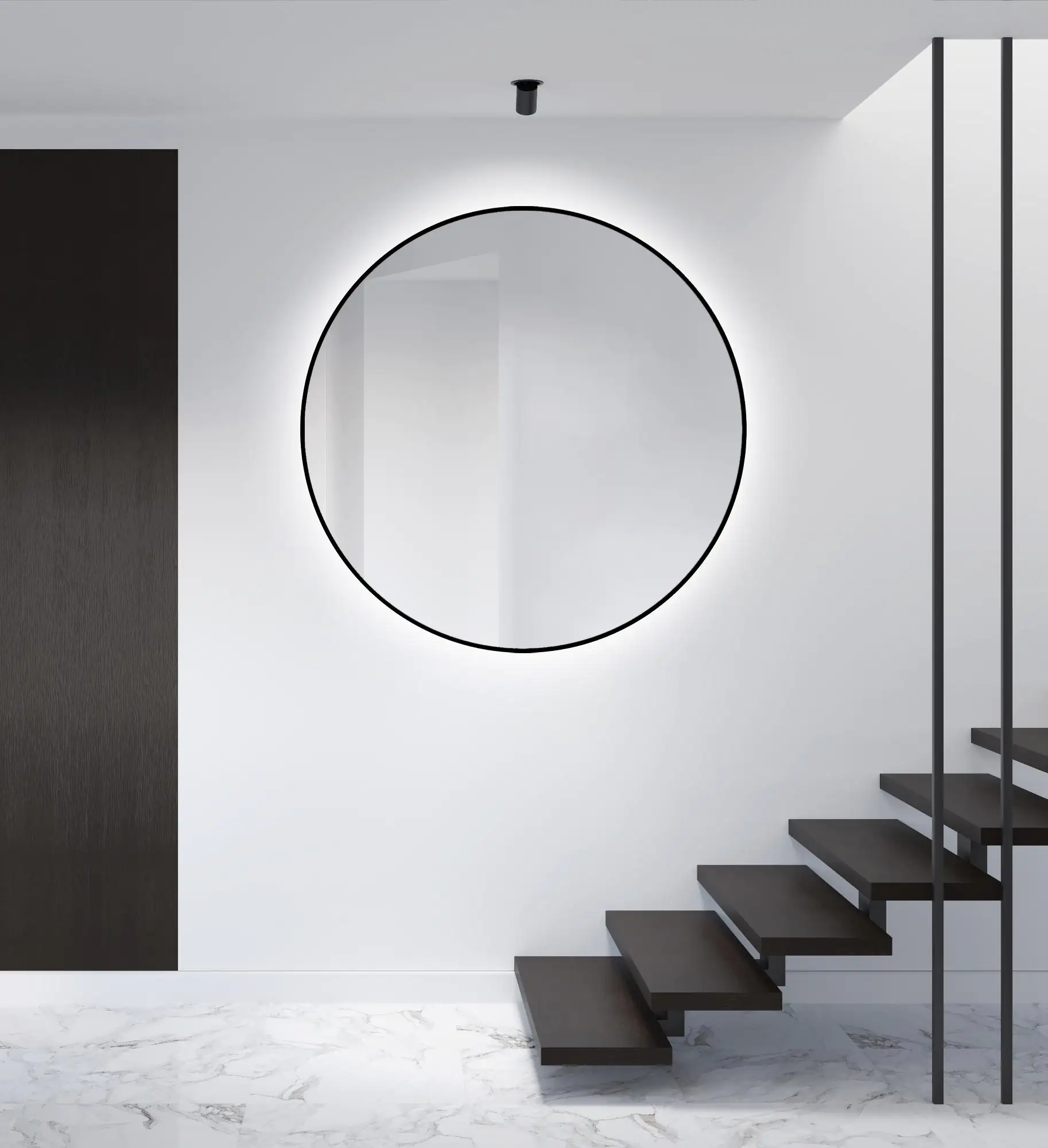 DSK LED Lichtspiegel Silver Globo Ø120 cm, schwarz