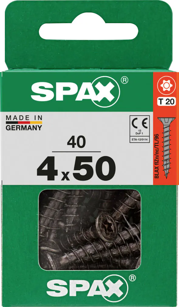 Spax Universalschrauben 4 x 50 mm T20 Vollgewinde - 40 Stk. 