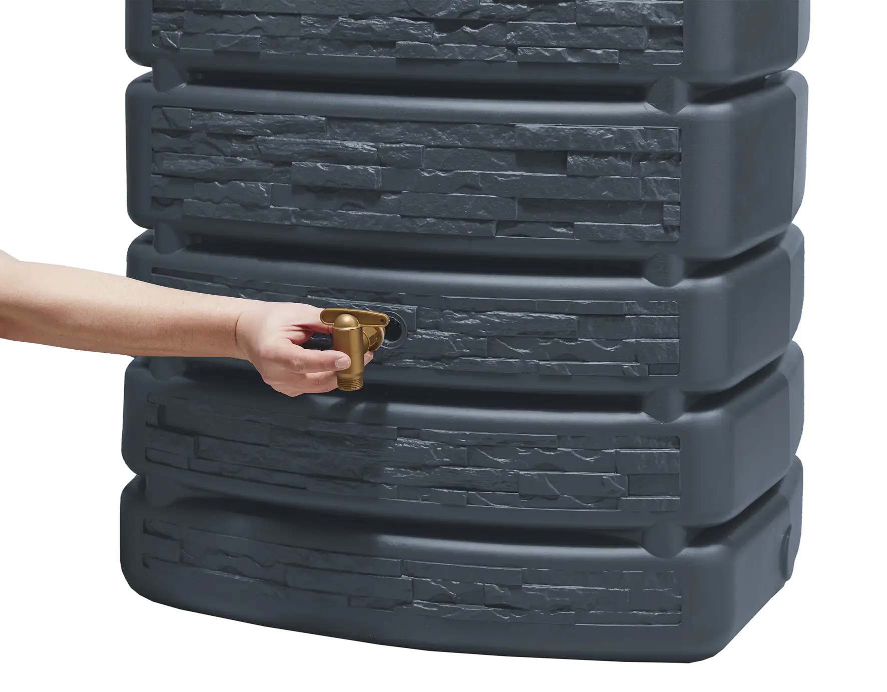 4rain Regenwasser-Wandtank Slim graphitgrau 500 L