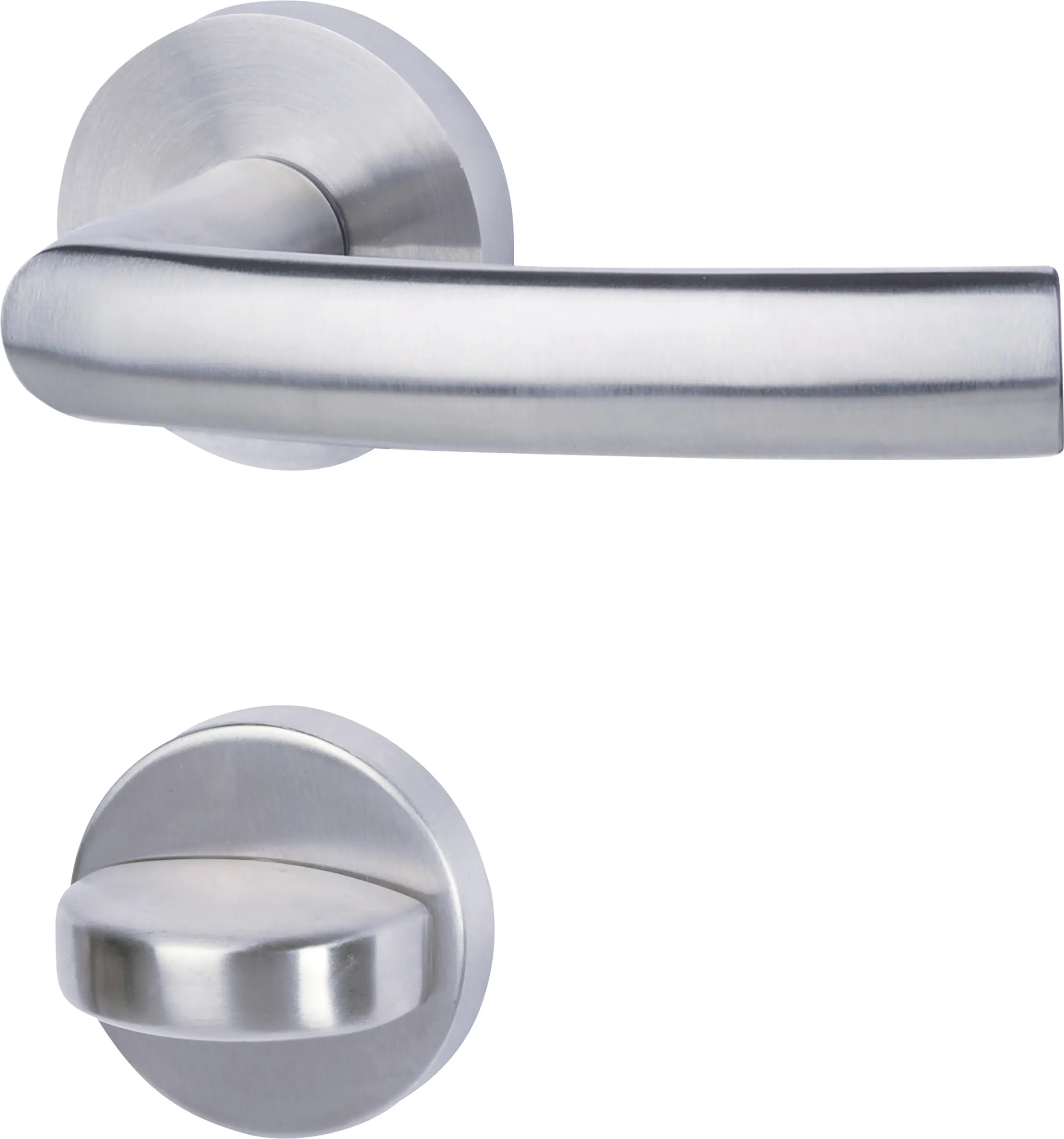 Alpertec Rosettengarnitur WC Brookline Edelstahl satiniert Ø 5,2 cm mit Sperrriegel