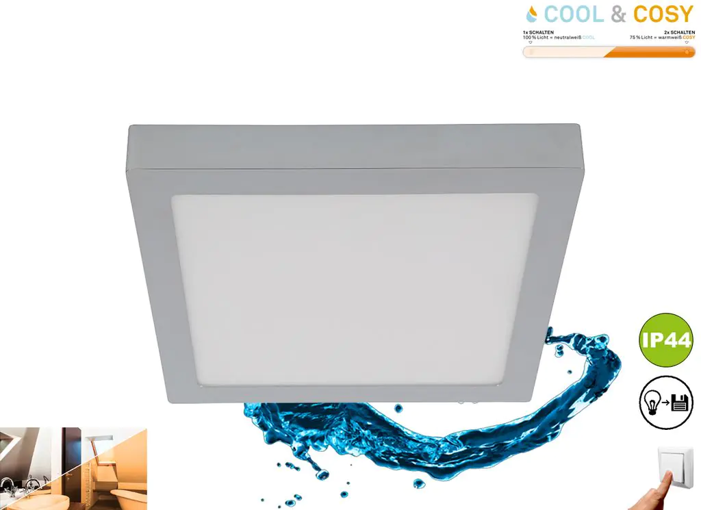 Di-Ka LED Deckenleuchte Cool & Cosy 21W 30x30cm warmweiß-kaltweiß