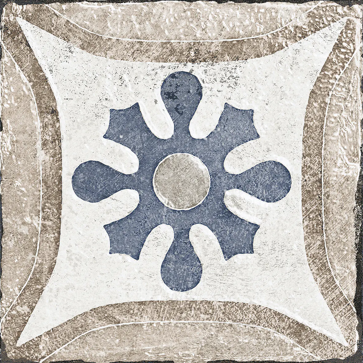 Bodenfliese Feinsteinzeug Marrakesh 20 x 20 cm blau-beige
