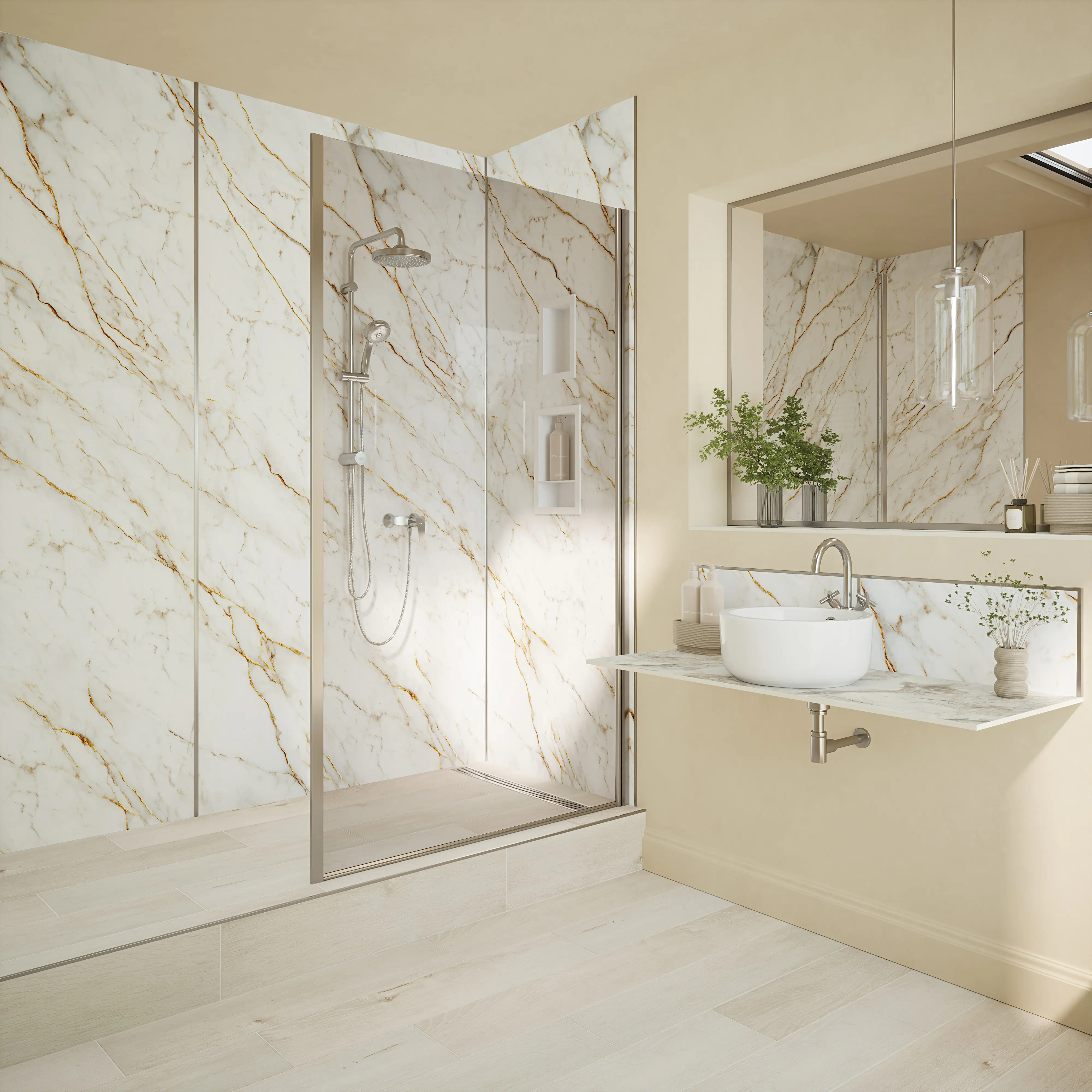 Wetwall Alloy Wandpaneel  Norris Marble 120 x 244 cm