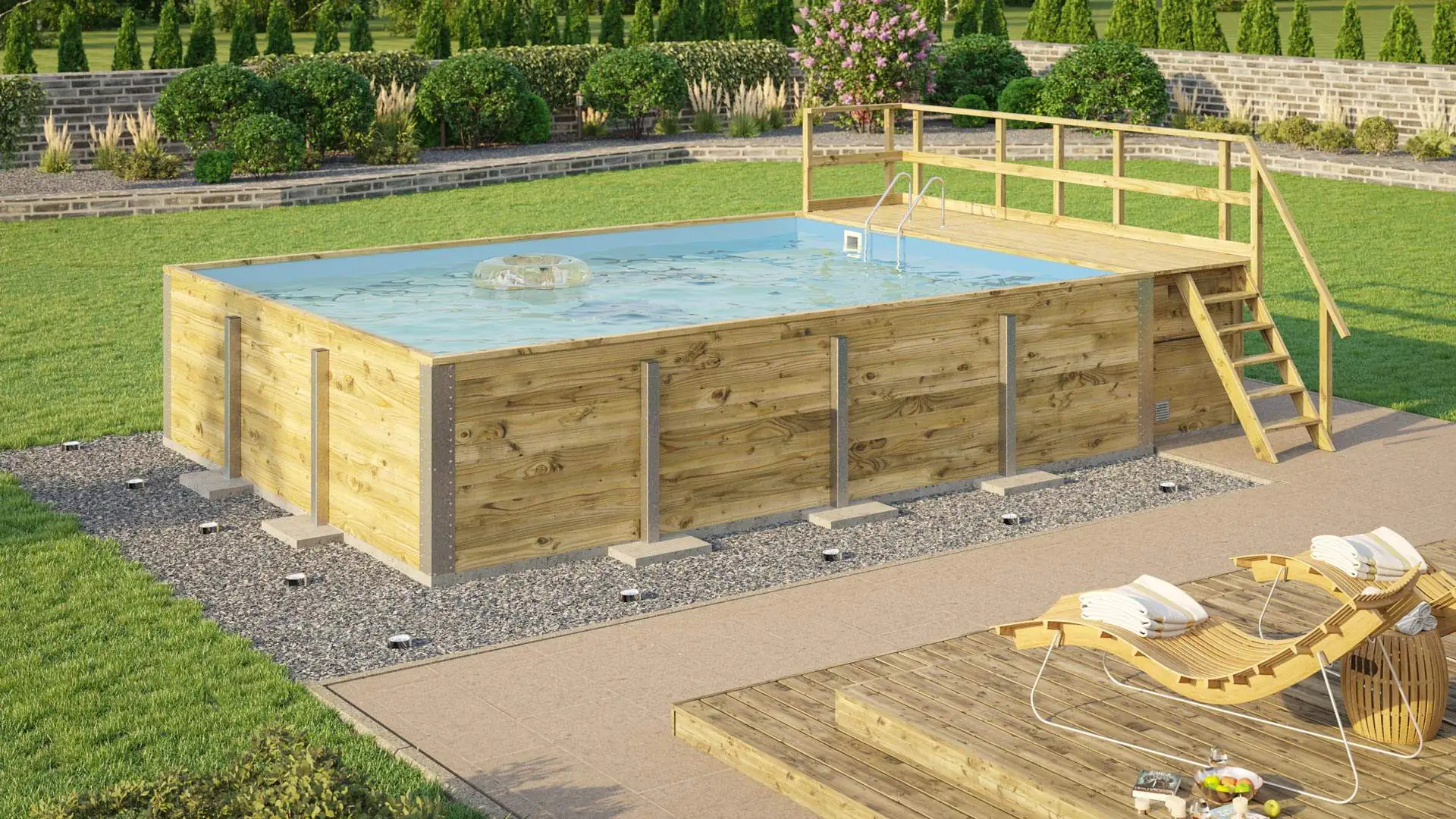 Weka Massivholzpool-Set Carrara 595 Gr. 2 636 x 400 x 116 cm inkl. Sandfilteranlage