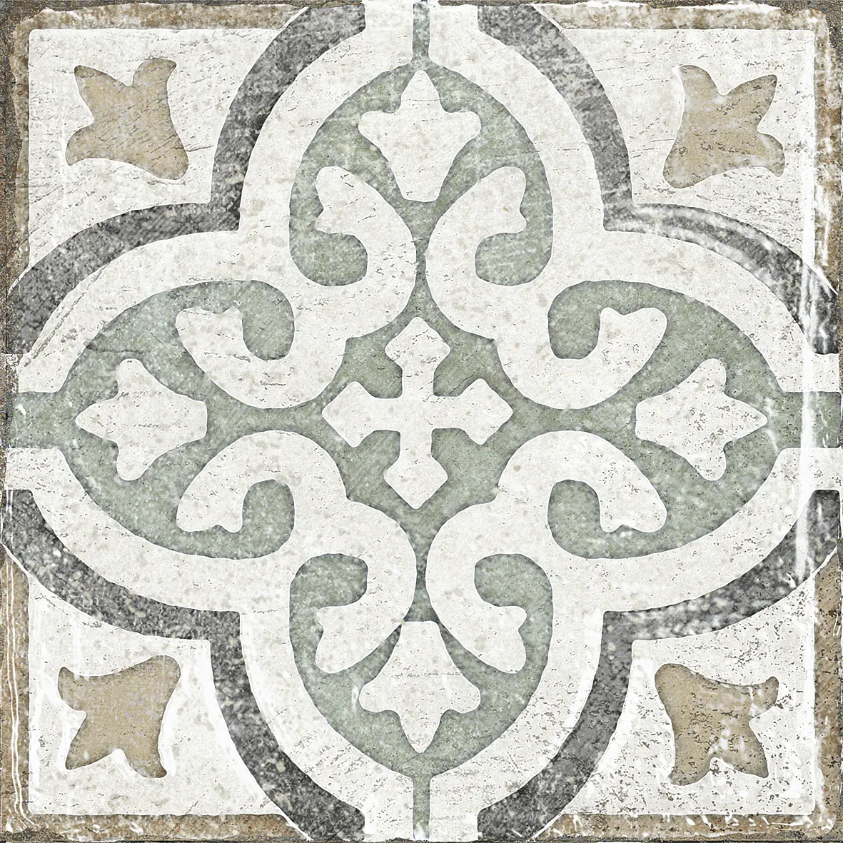 Bodenfliese Feinsteinzeug Marrakesh 20 x 20 cm blau-beige