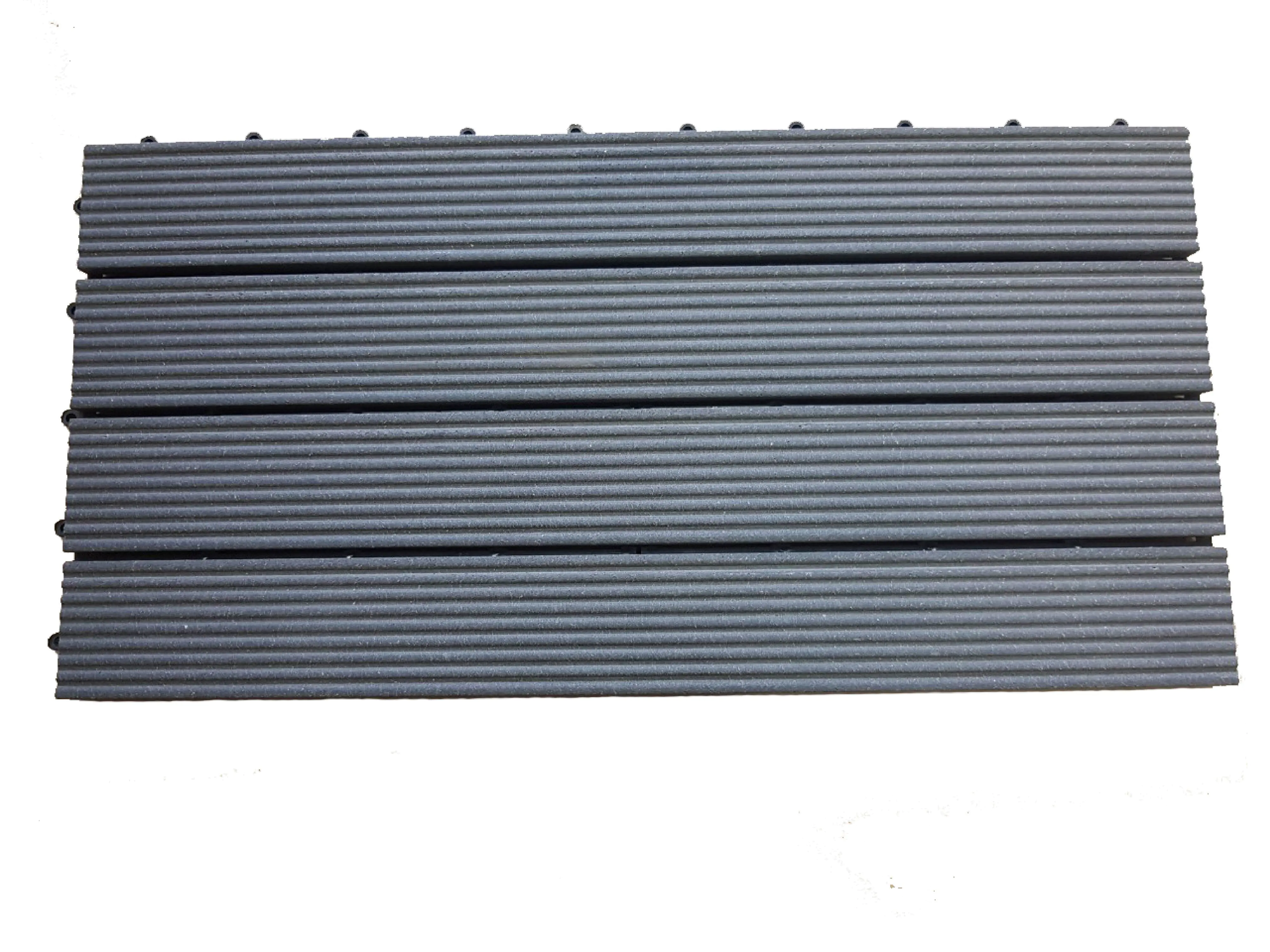 TrendLine WPC-Klickfliese 60 x 30 x 2,1 cm schwarz 5 Stück
