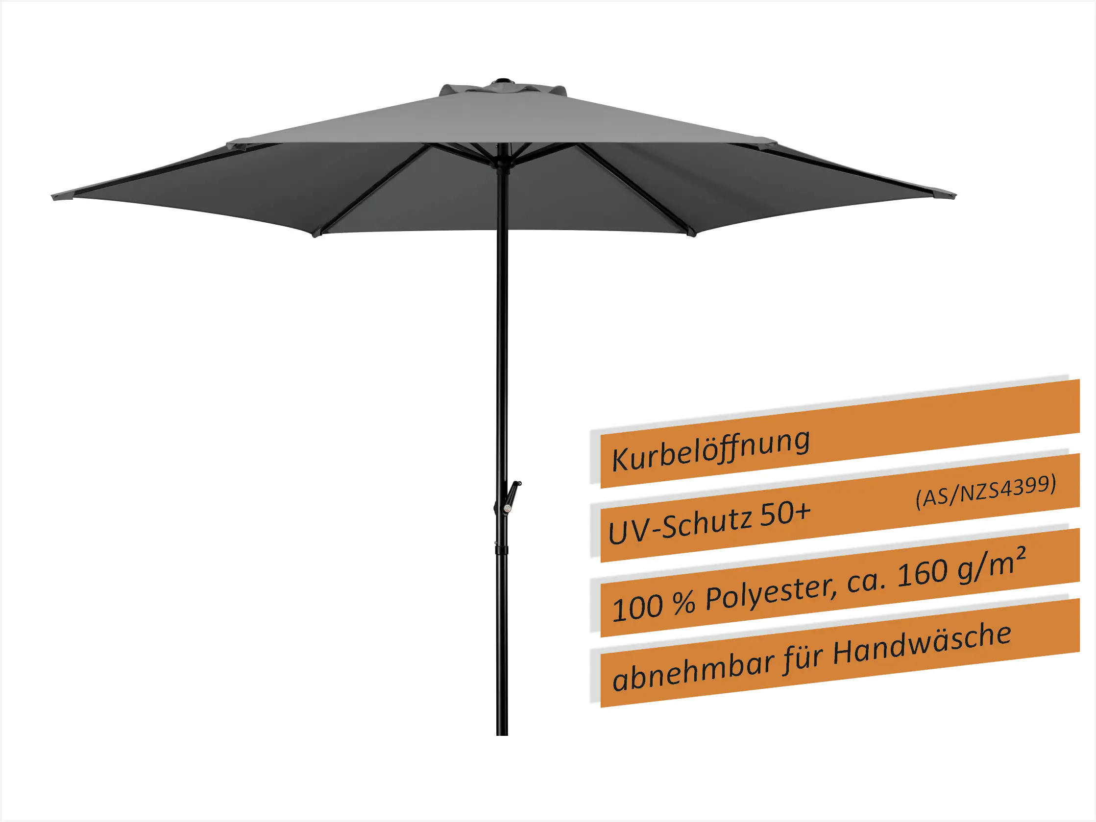 Schneider Sonnenschirm Bergamo anthrazit Ø 300 cm