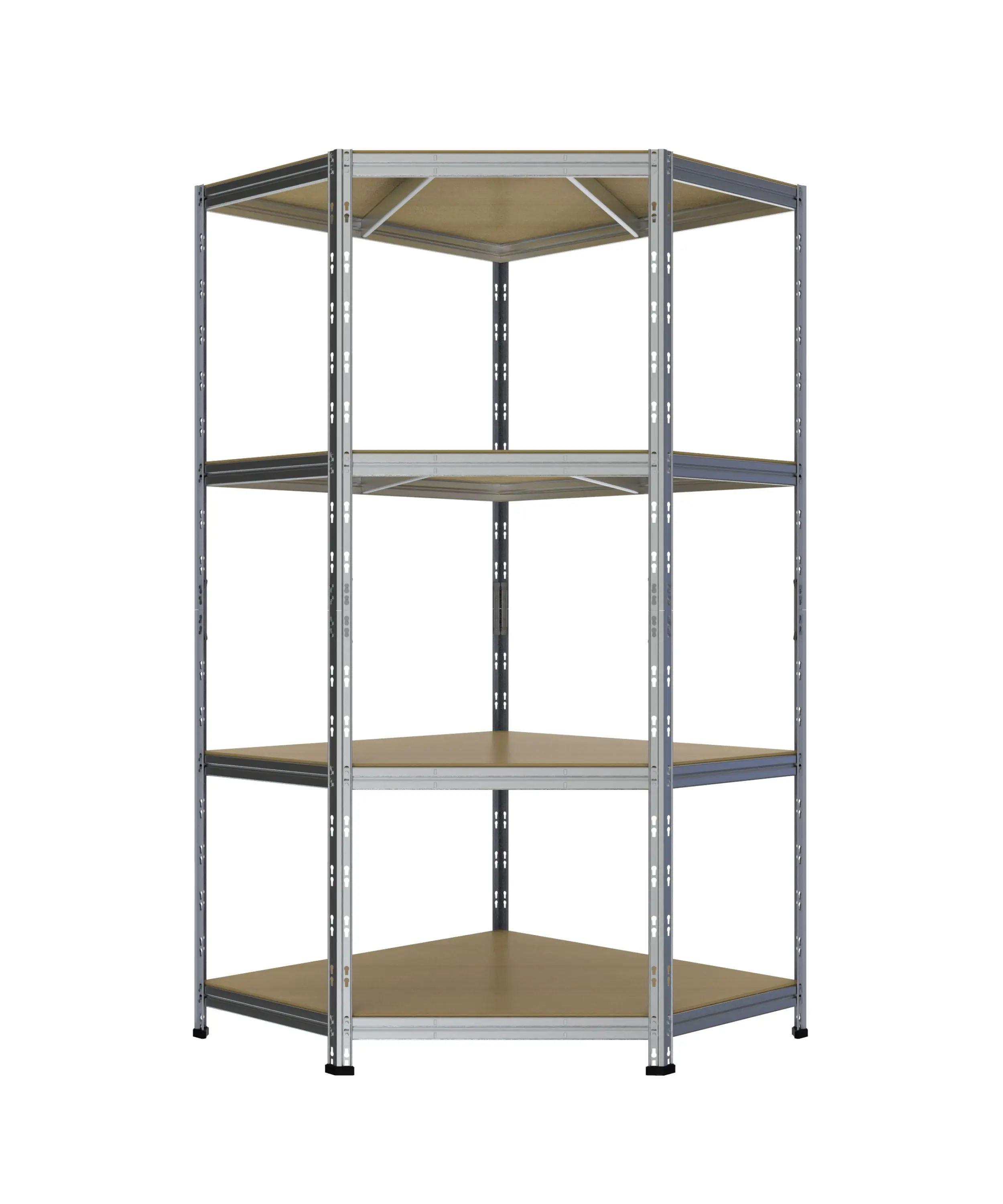 Werkstattregal eckig Stahl Rivet 180 x 90 cm 4 Holzböden 1000 kg