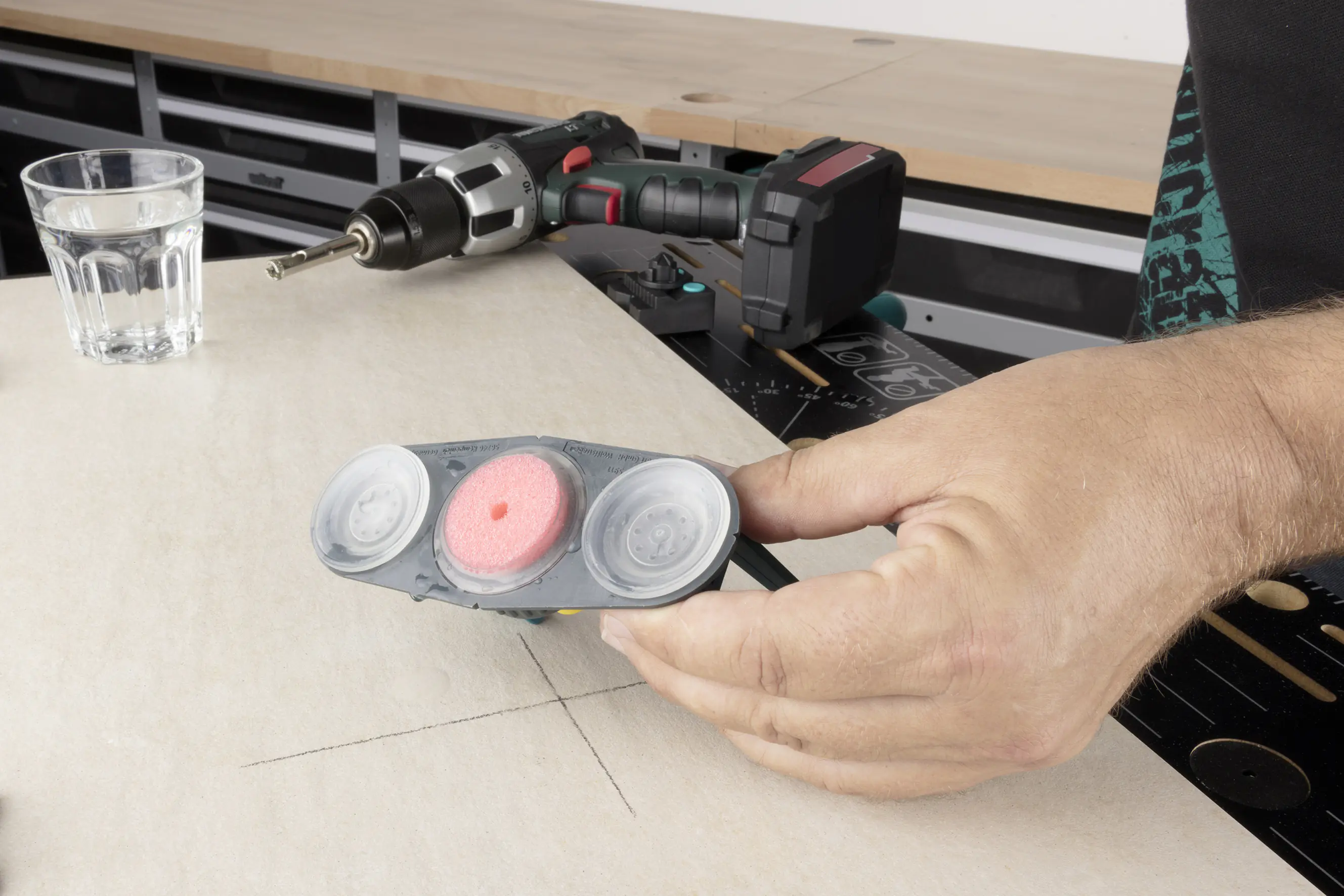 Wolfcraft Führung für Bohrkronen diamantbestreut Ceramic Ø 5 - 10 mm