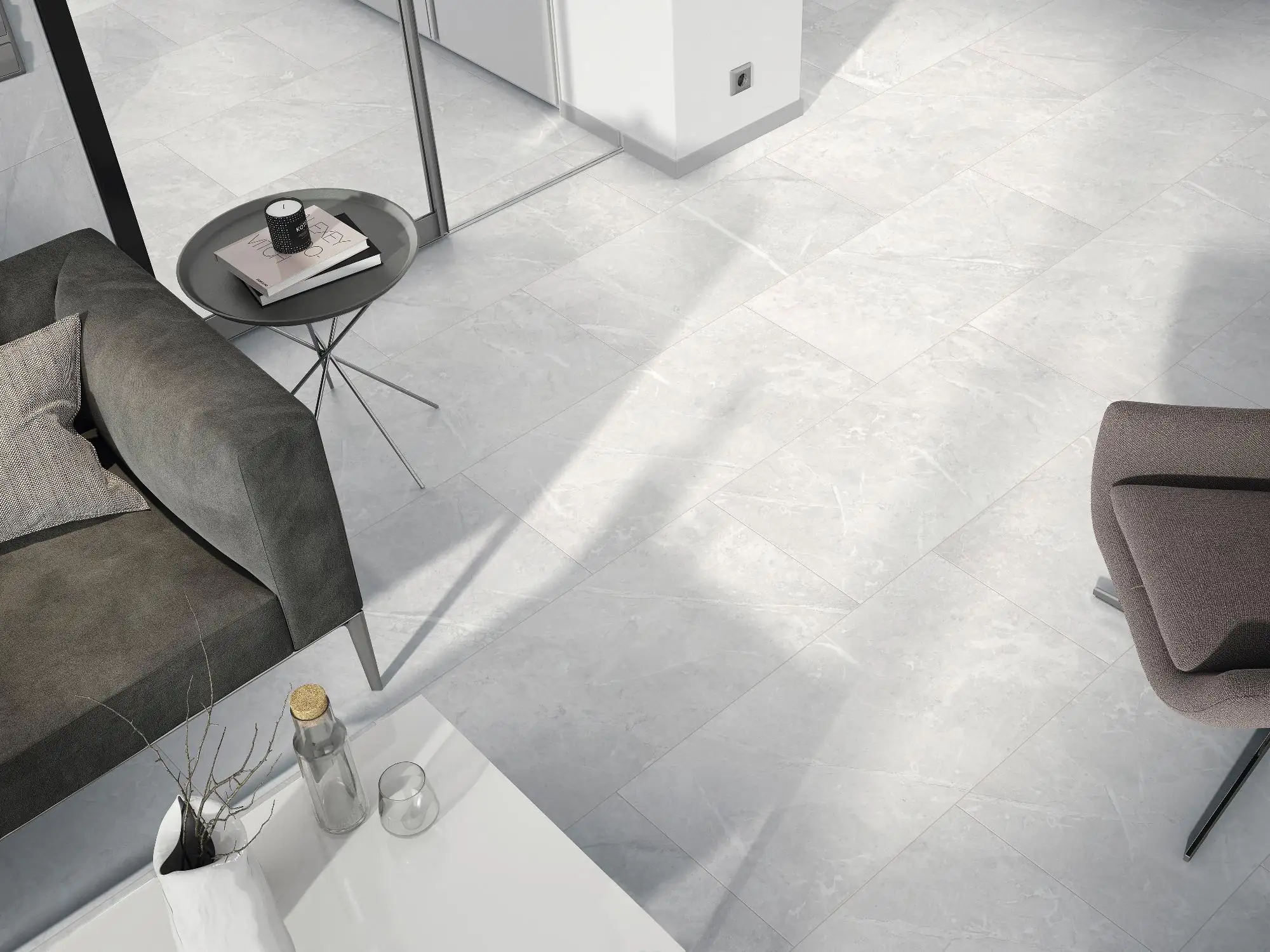Classen Visiogrande Laminat Fliese Megaloc Aquaprotect 60,4 x 28 cm Granit weiß