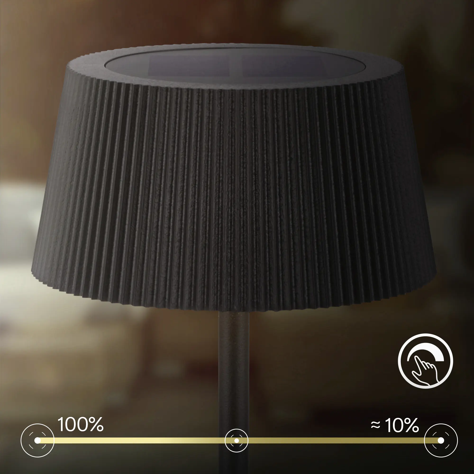Briloner LED Solar-Tischleuchte Alia Ø 12 x 34 cm warmweiß-kaltweiß schwarz matt dimmbar