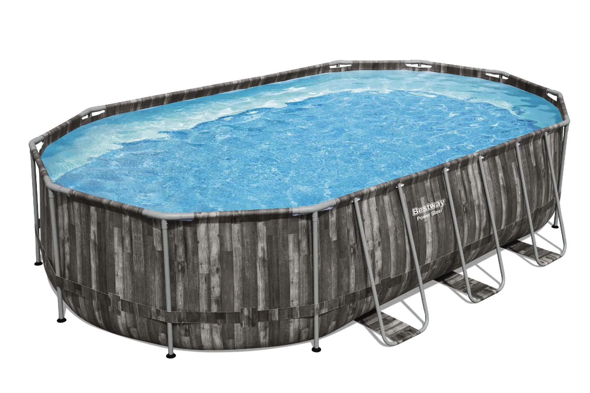 Bestway Power Steel Frame Pool Komplett-Set oval 610 x 366 x 122 cm